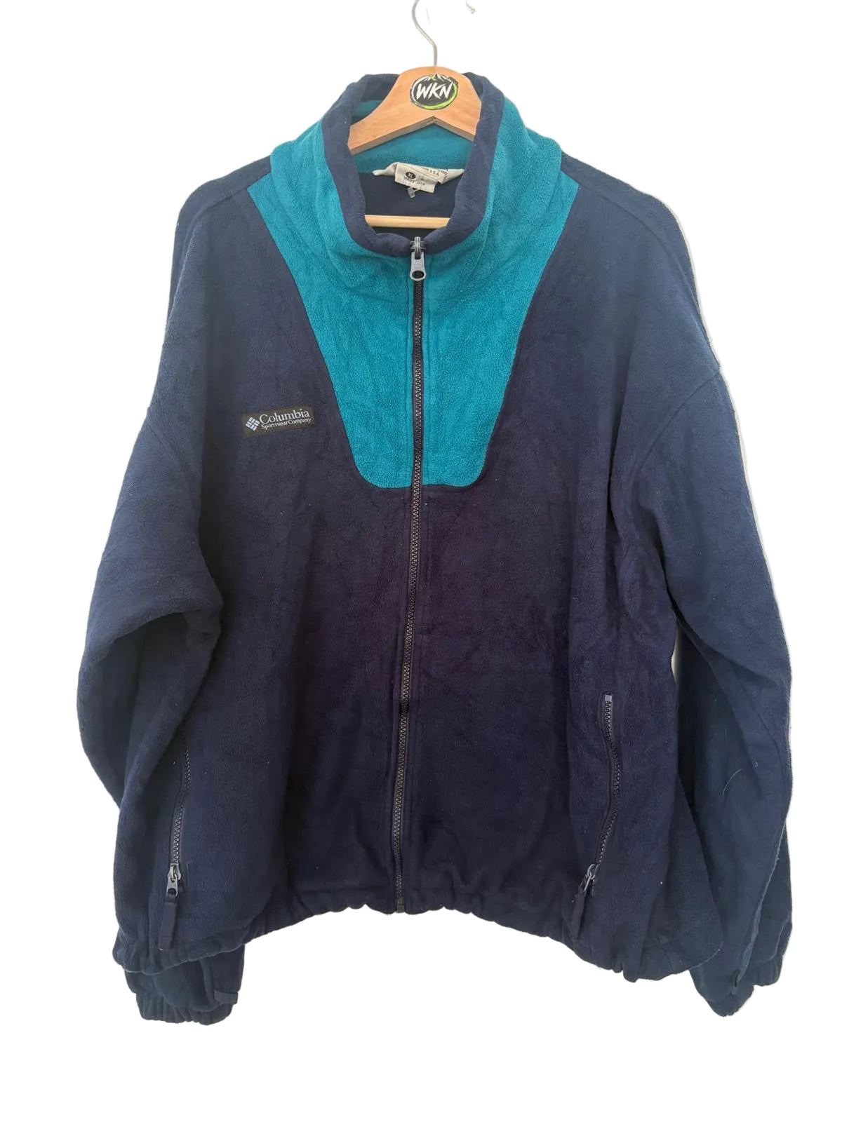 Vintage Columbia Sportswear Full-Zip Fleece – Navy / Teal – Women’s XL