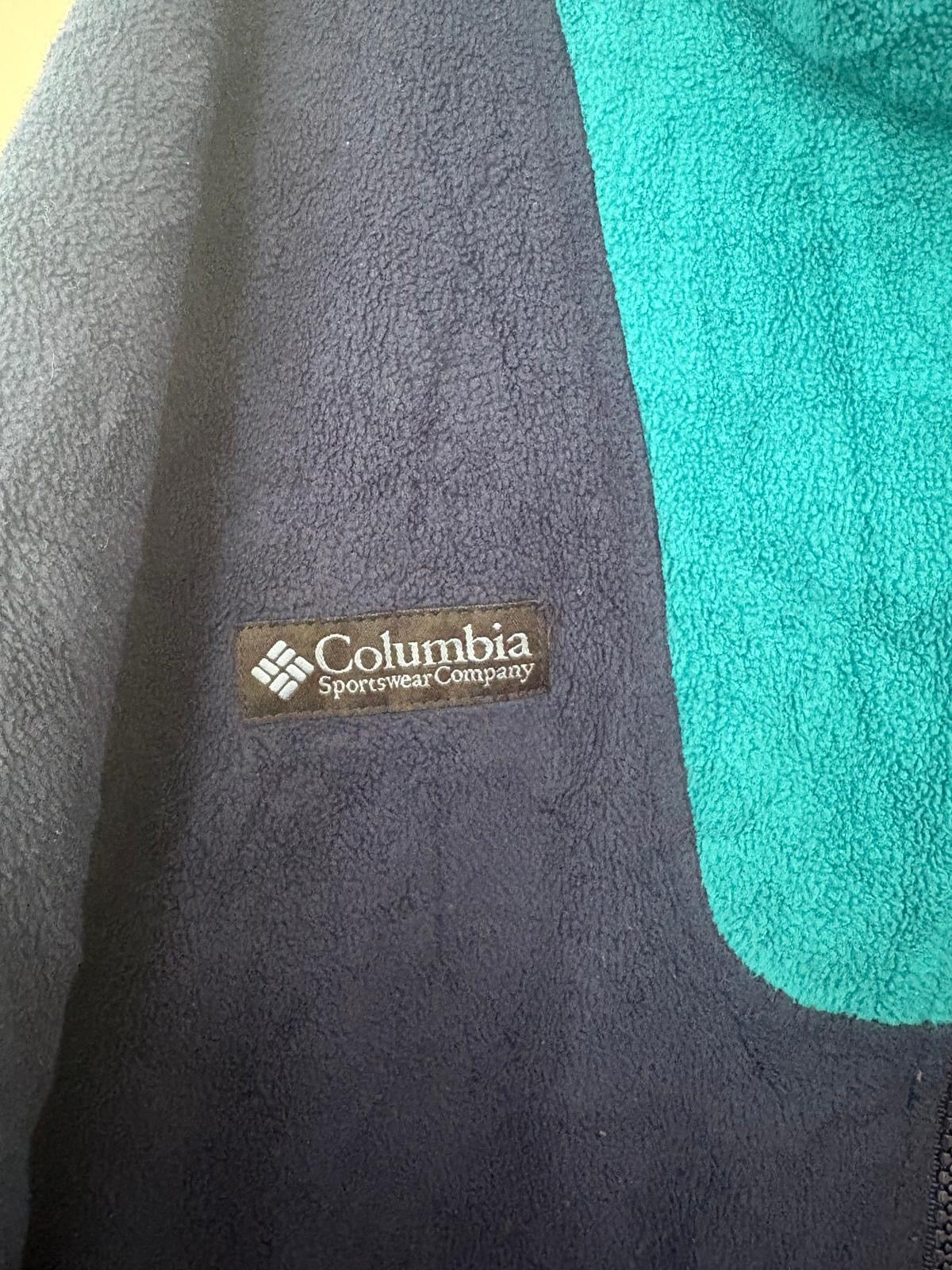 Vintage Columbia Sportswear Full-Zip Fleece – Navy / Teal – Women’s XL