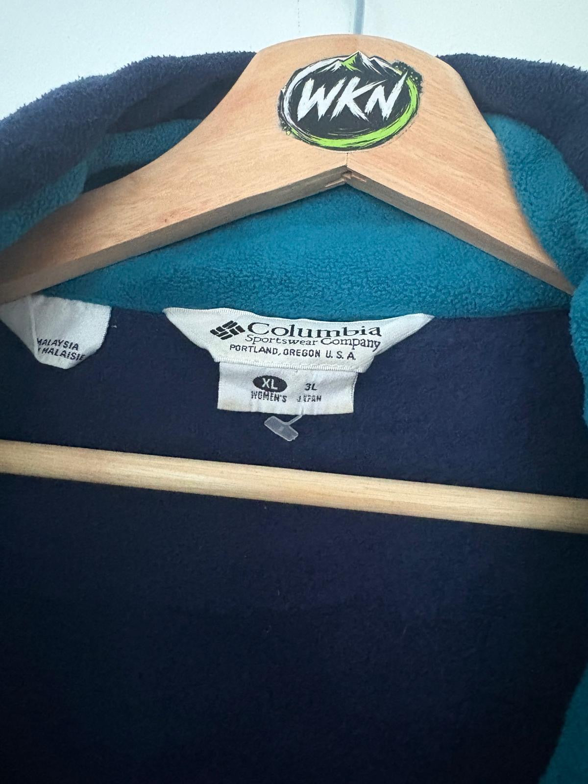 Vintage Columbia Sportswear Full-Zip Fleece – Navy / Teal – Women’s XL