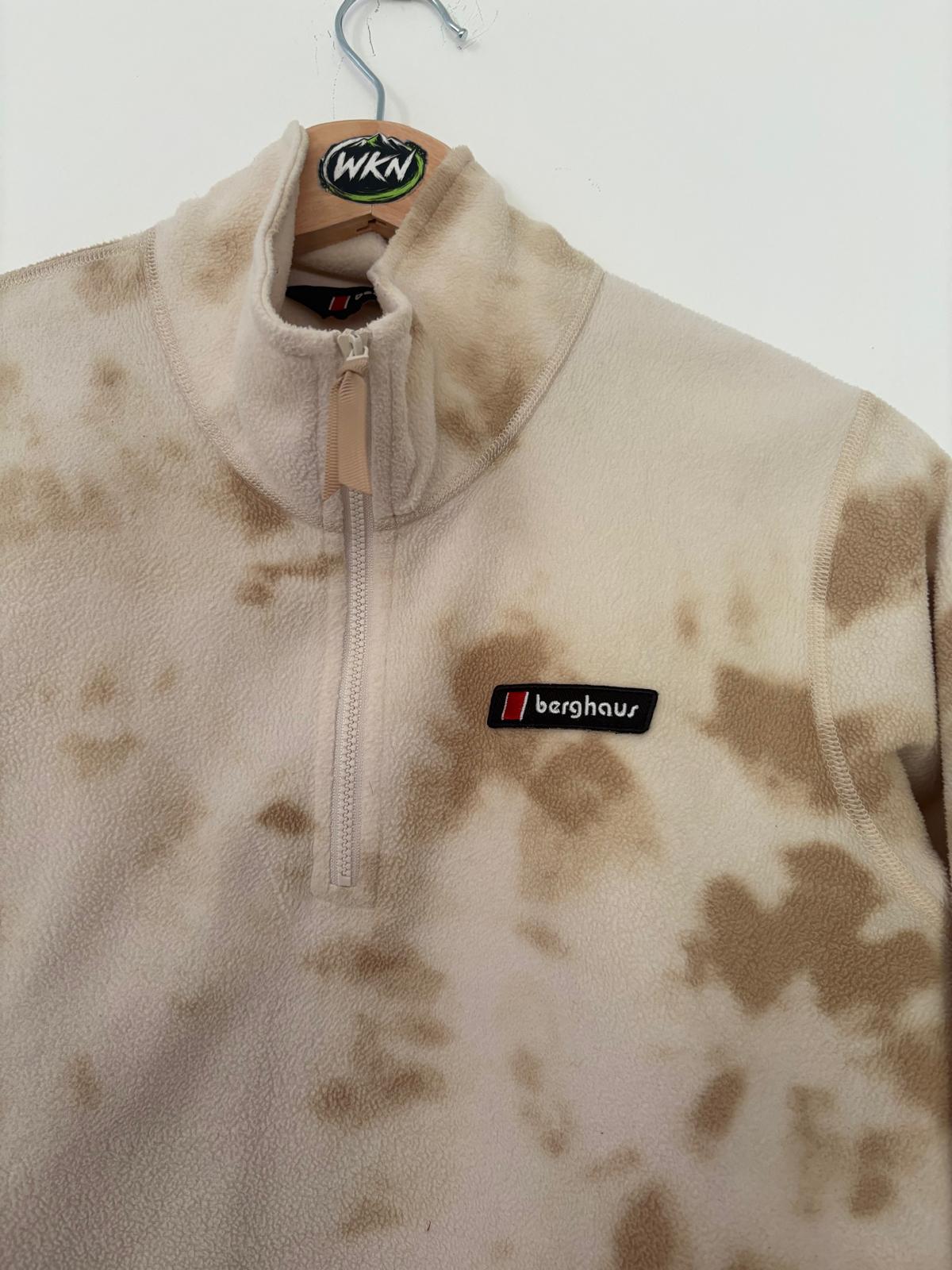 Berghaus 1/4 Zip Tie-Dye Fleece – Cream/Brown – Size Large