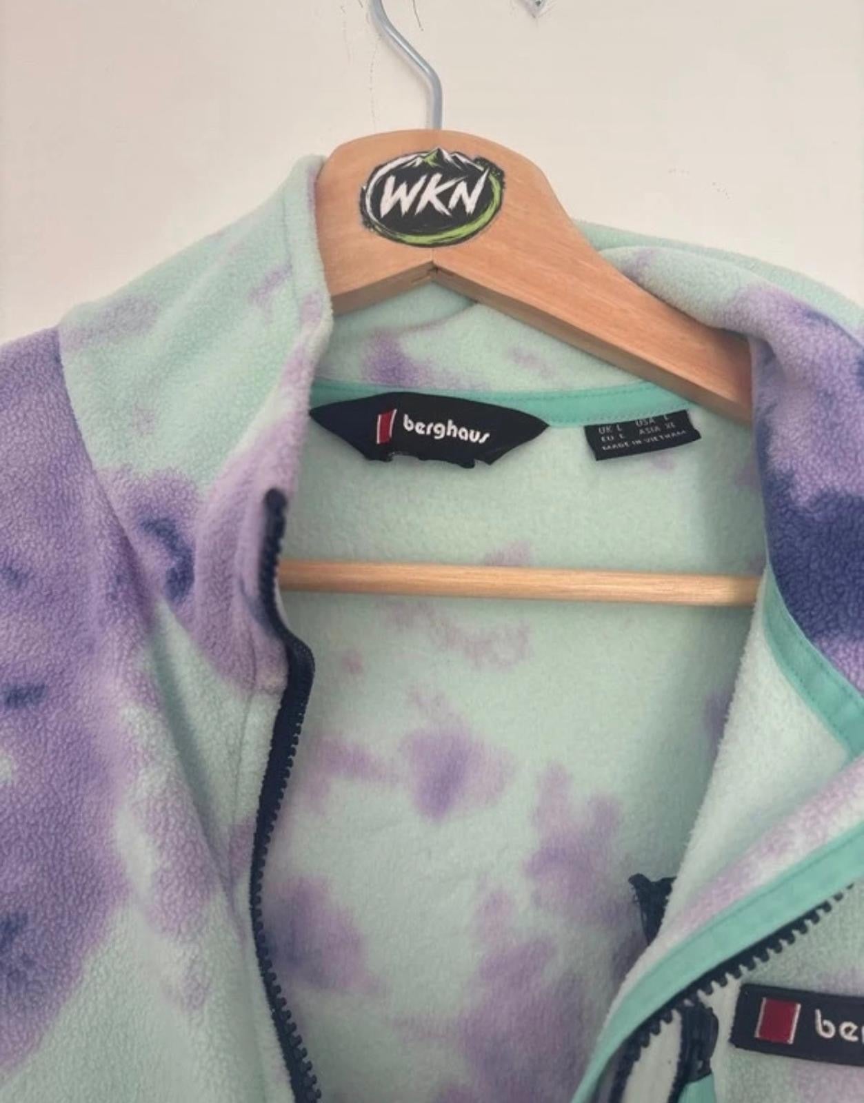 BERGHAUS TIE-DYE FLEECE – MINT / PURPLE – UK L