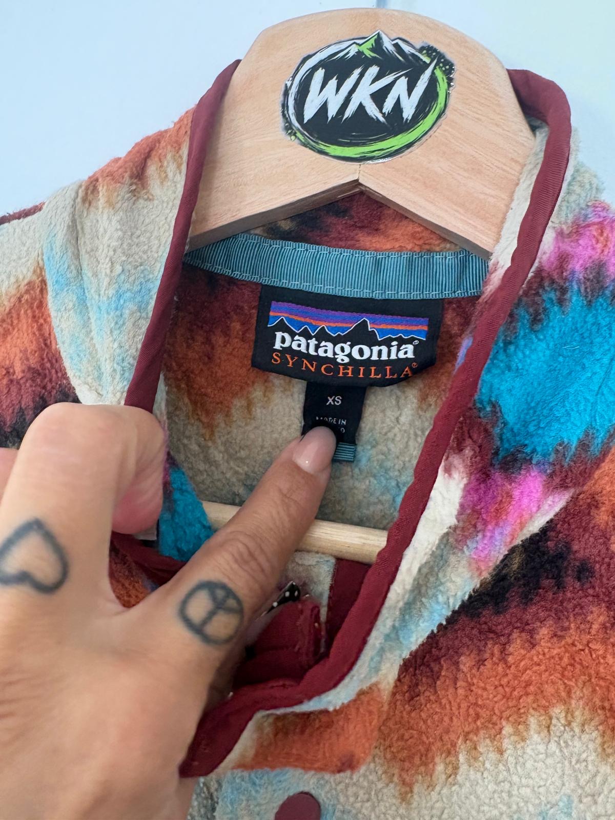 Patagonia Synchilla Snap-T Fleece – Aztec Geometric Print – XS-size 8 -small 10