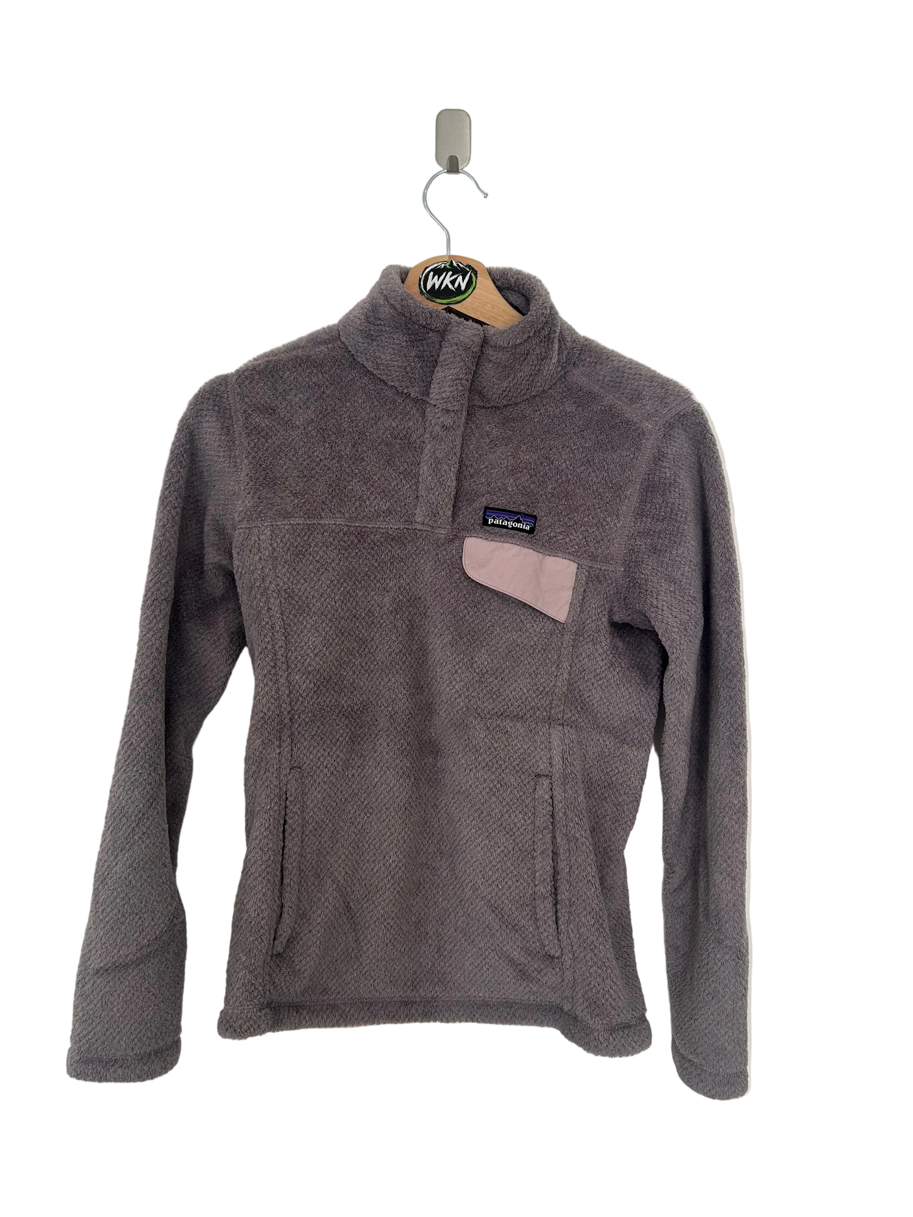 Patagonia Los Gatos Snap-T Fleece Pullover – Grey/Pink – Women’s XS