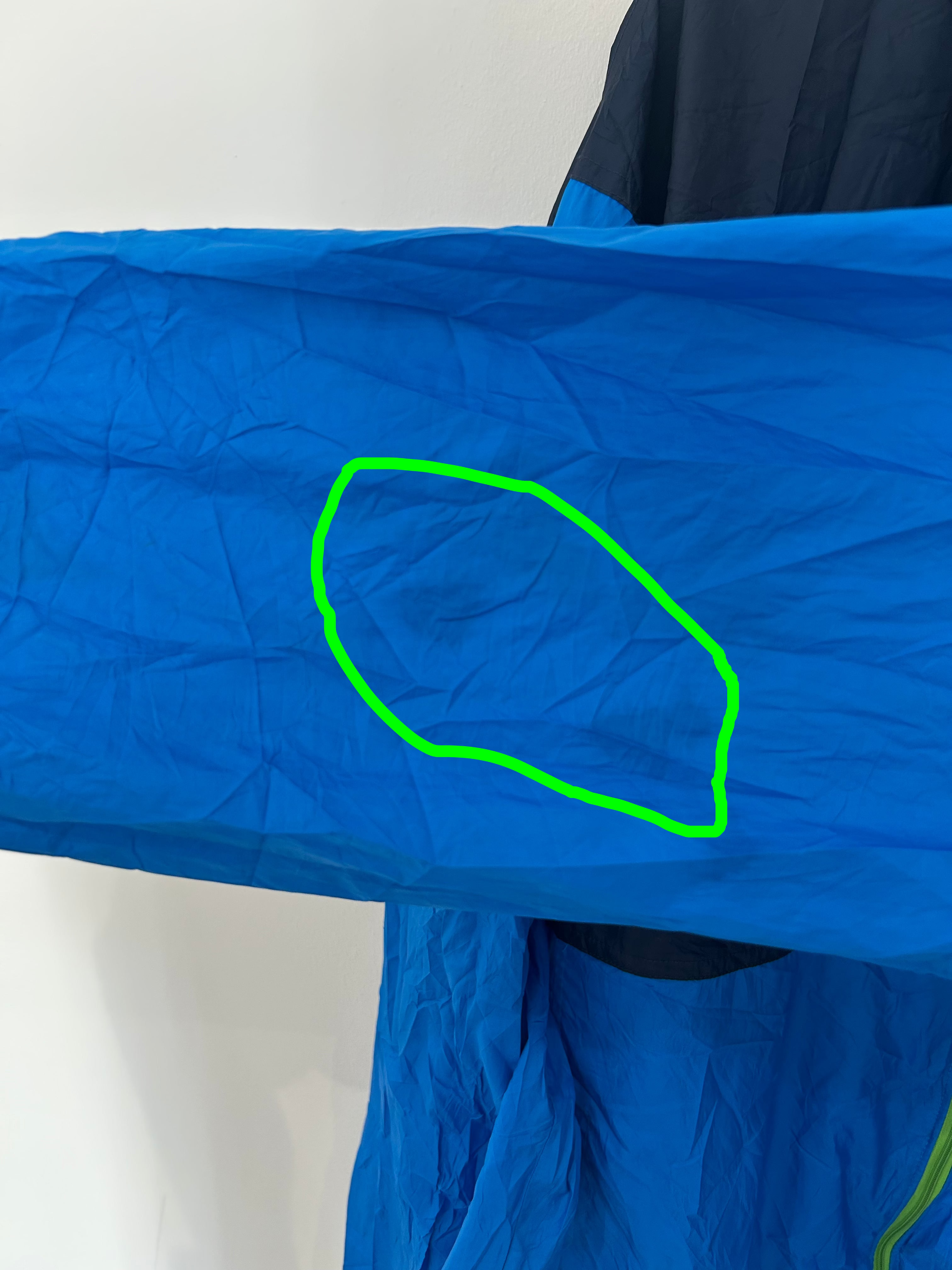 Vintage Columbia Packable Hooded Windbreaker – Blue / Black – XL