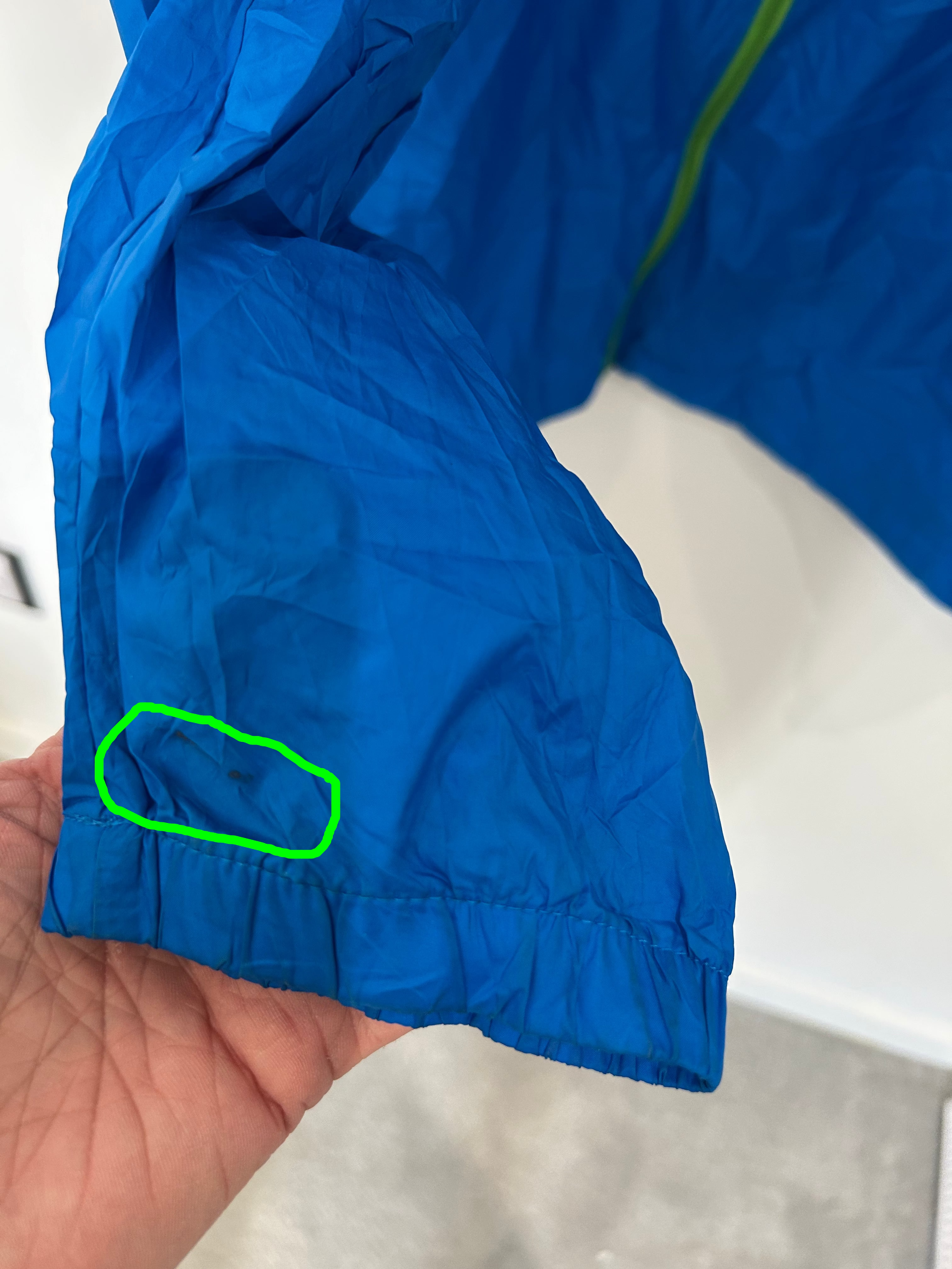 Vintage Columbia Packable Hooded Windbreaker – Blue / Black – XL