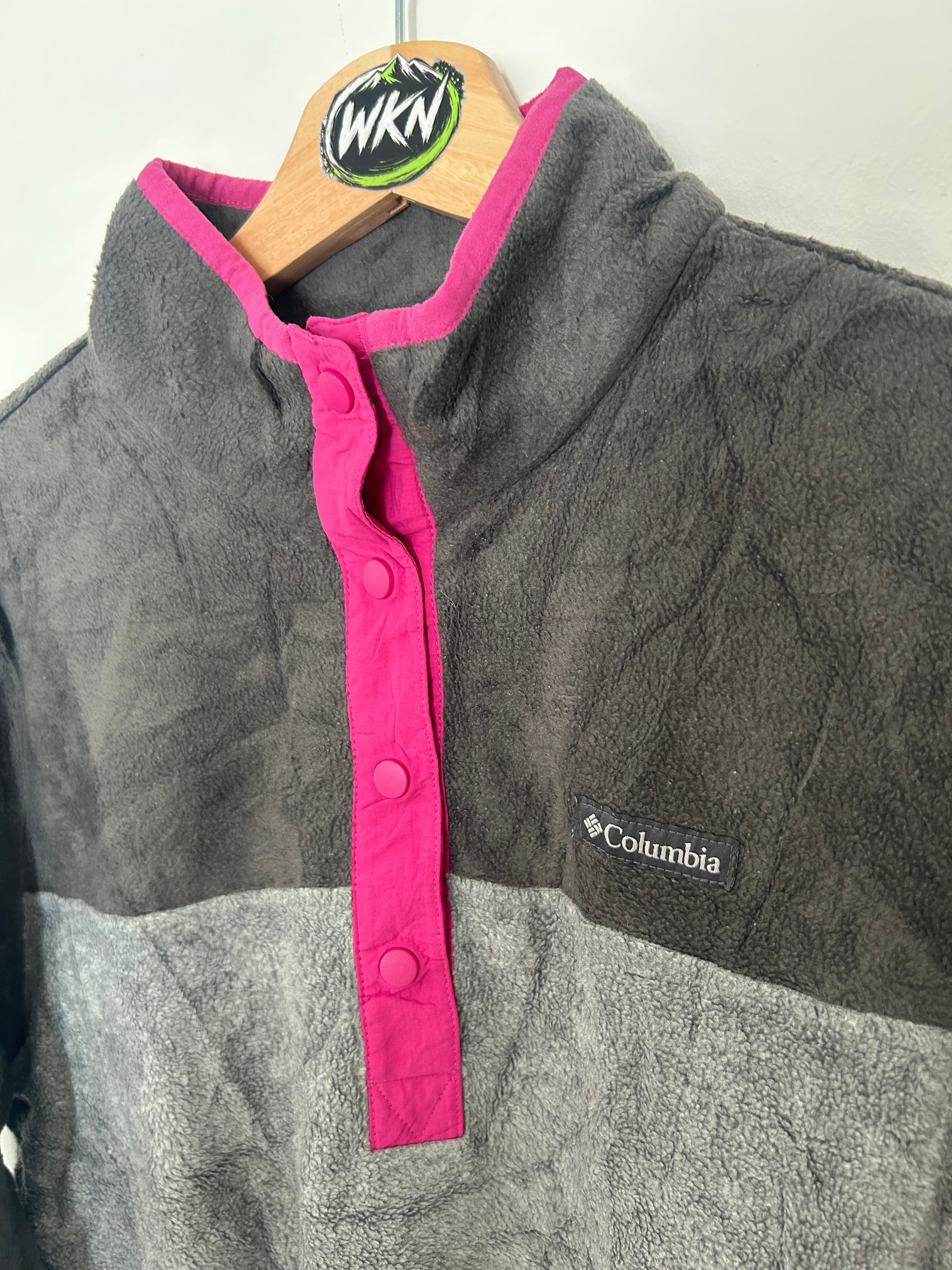 Vintage Columbia Snap-T Fleece – Grey / Charcoal / Pink women's 12/14
