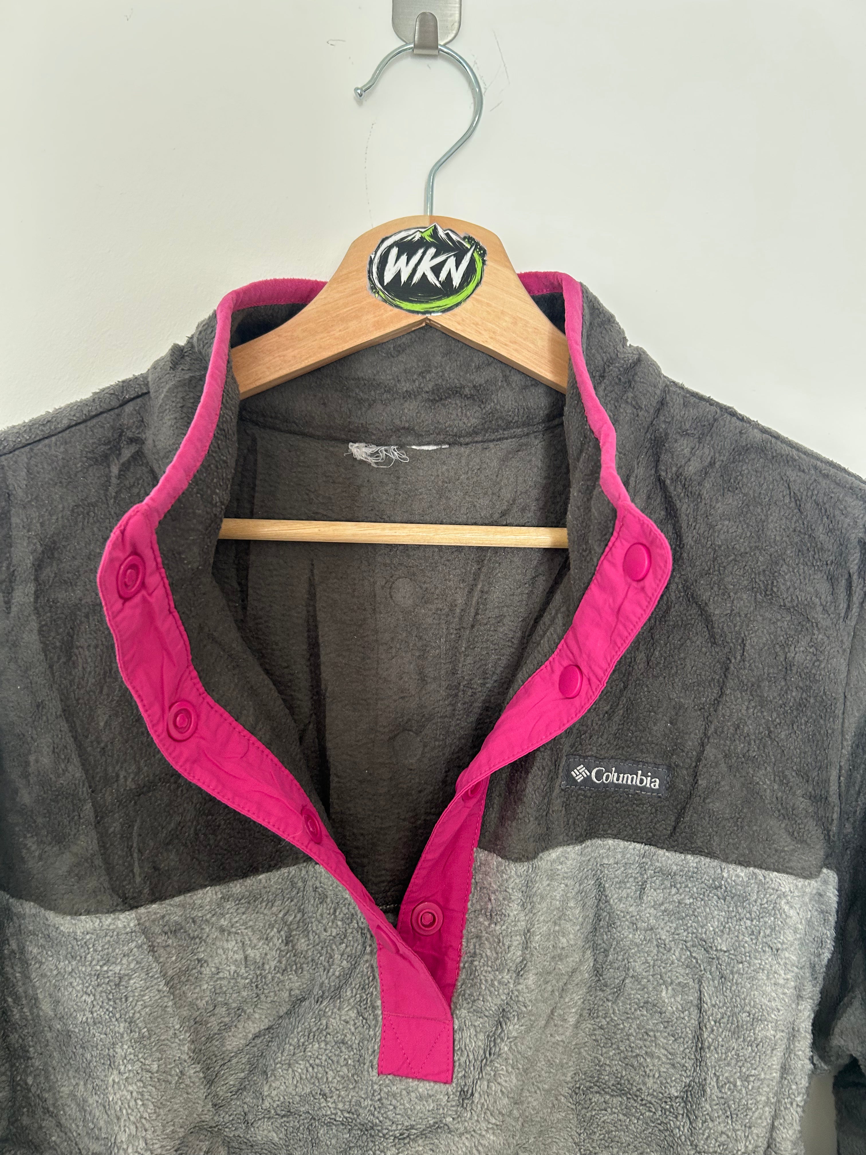 Vintage Columbia Snap-T Fleece – Grey / Charcoal / Pink women's 12/14
