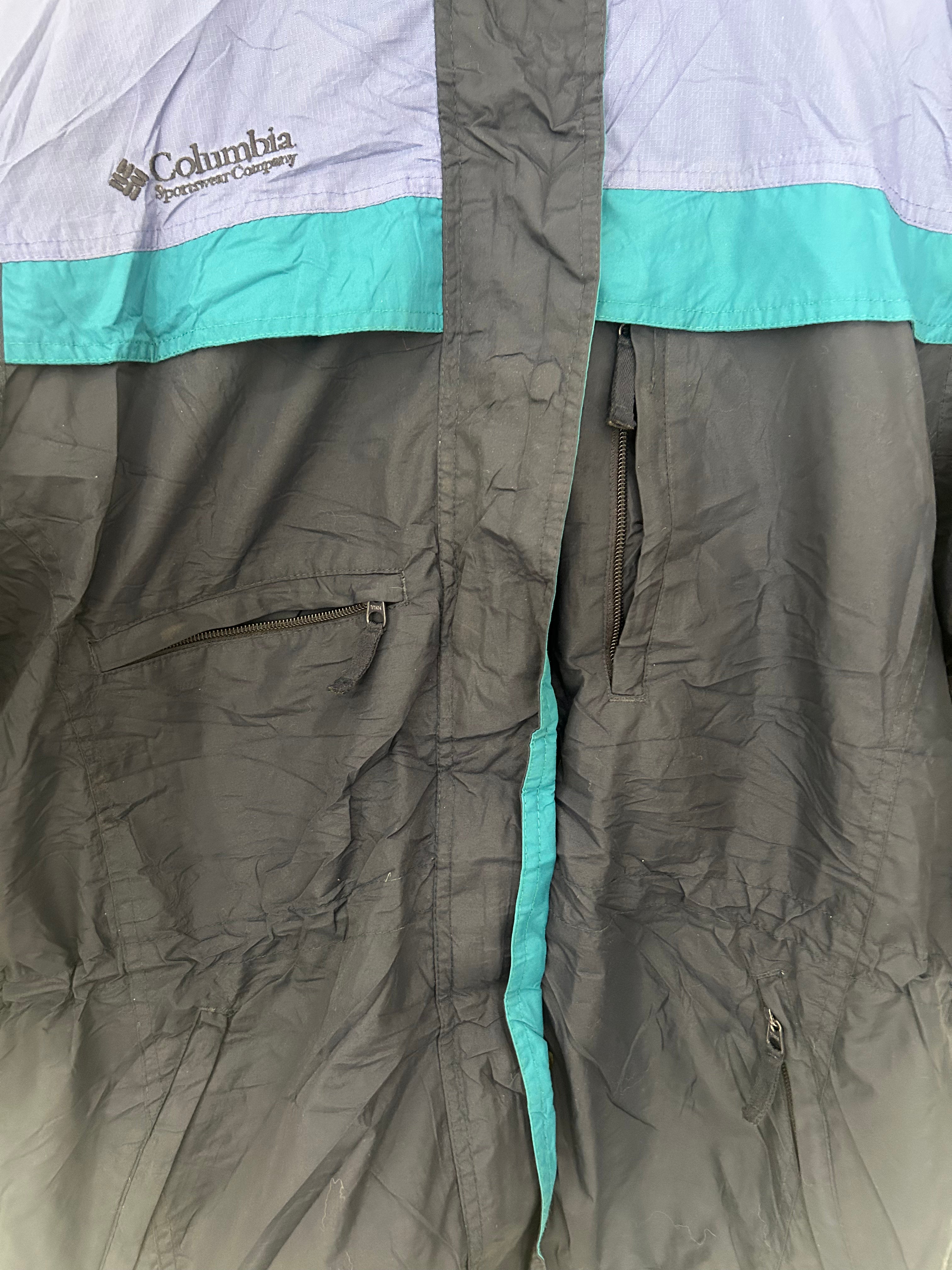 Columbia Waterproof Hooded Jacket – Navy/Teal/Purple – Womens-Size S