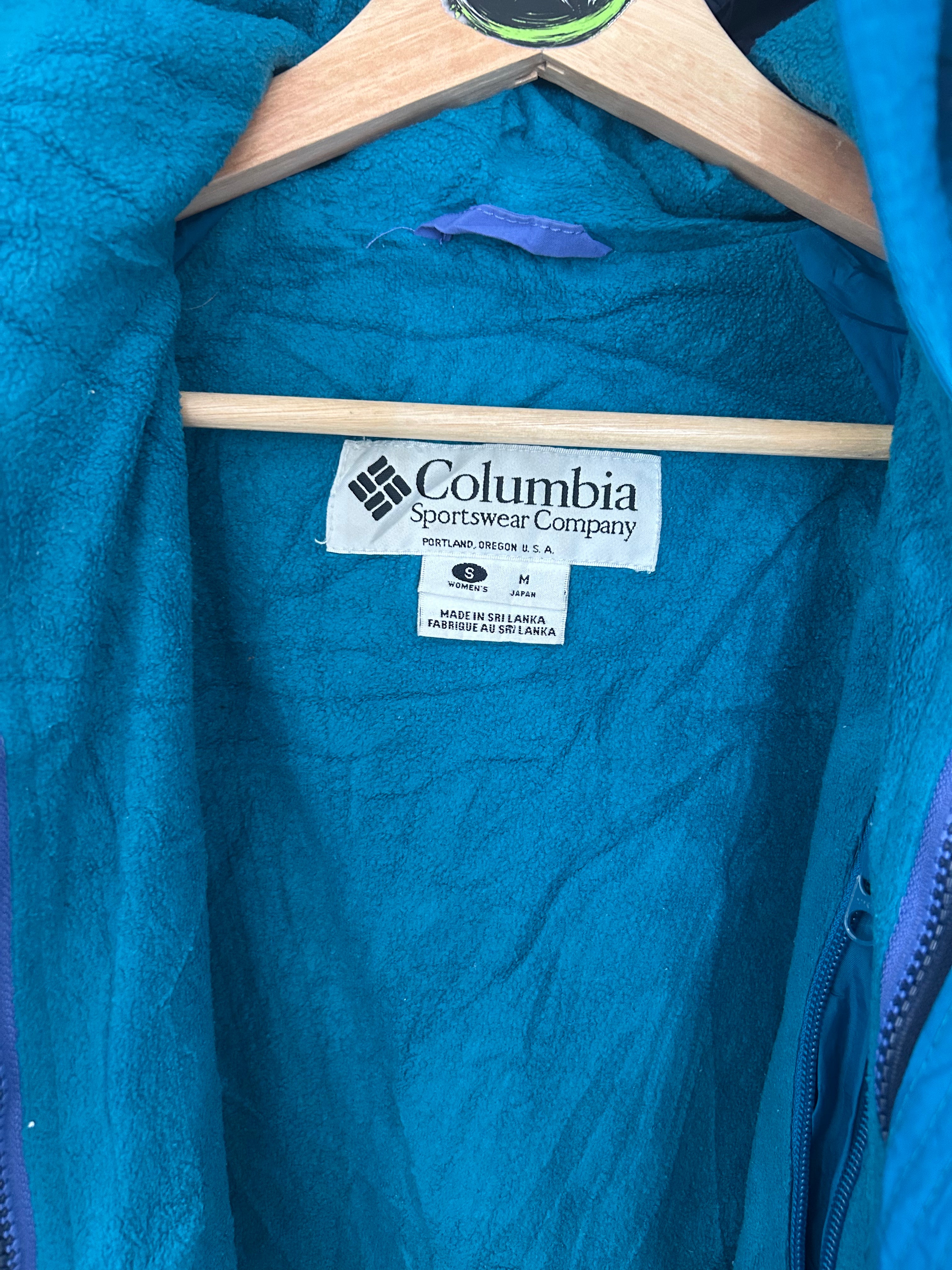 Columbia Waterproof Hooded Jacket – Navy/Teal/Purple – Womens-Size S