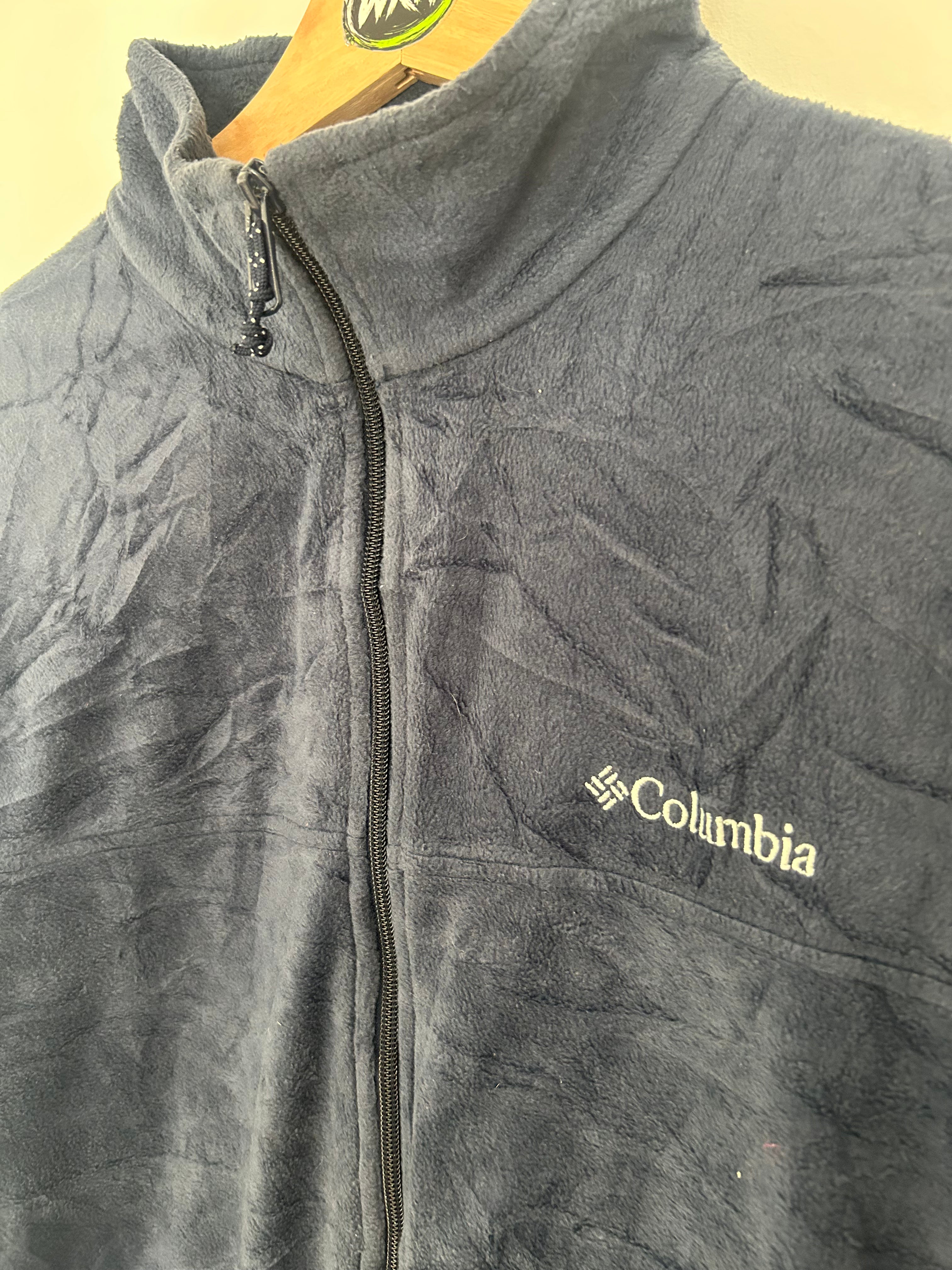 Columbia Full Zip Fleece – Navy – Mens-XL