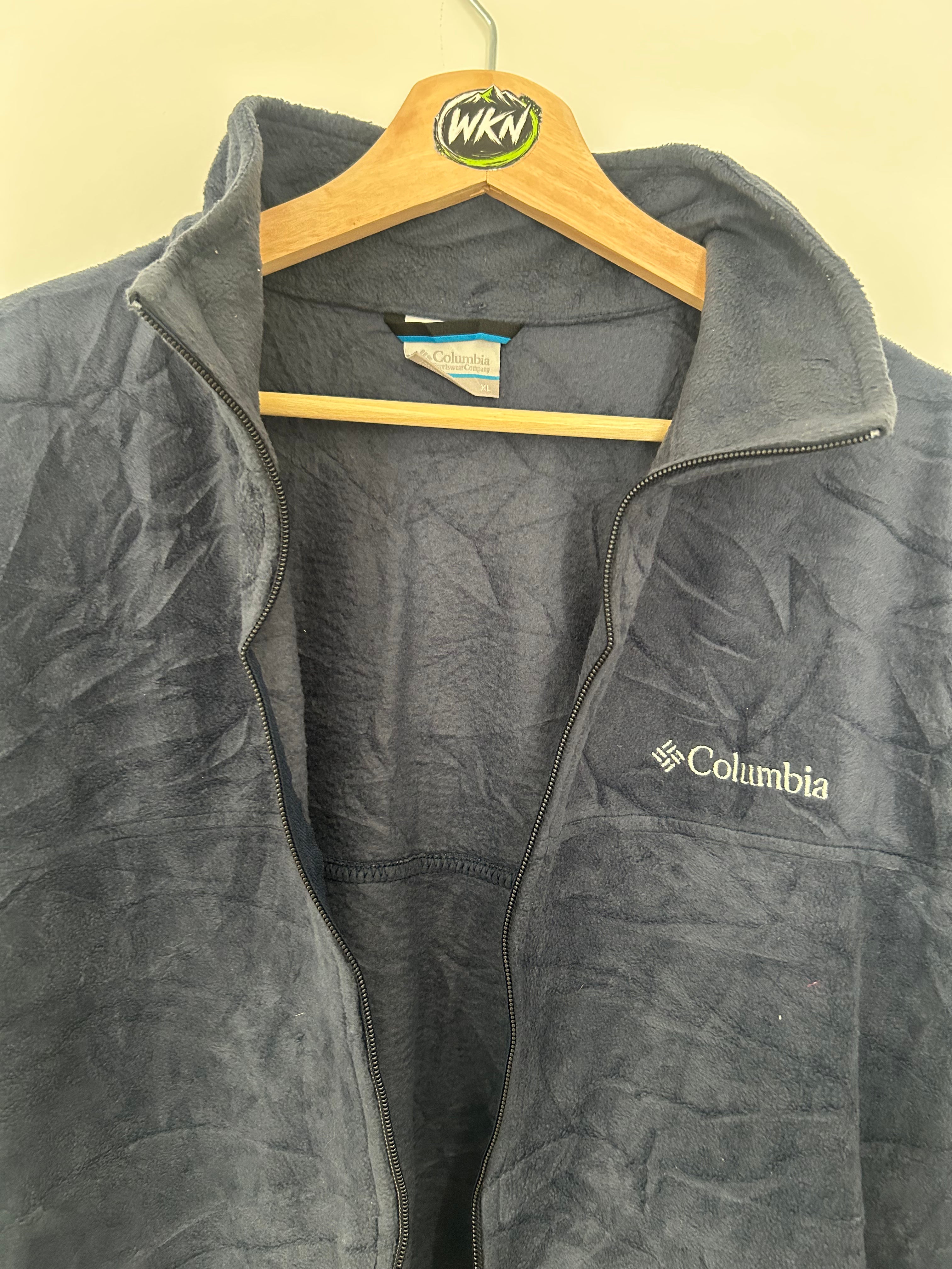 Columbia Full Zip Fleece – Navy – Mens-XL