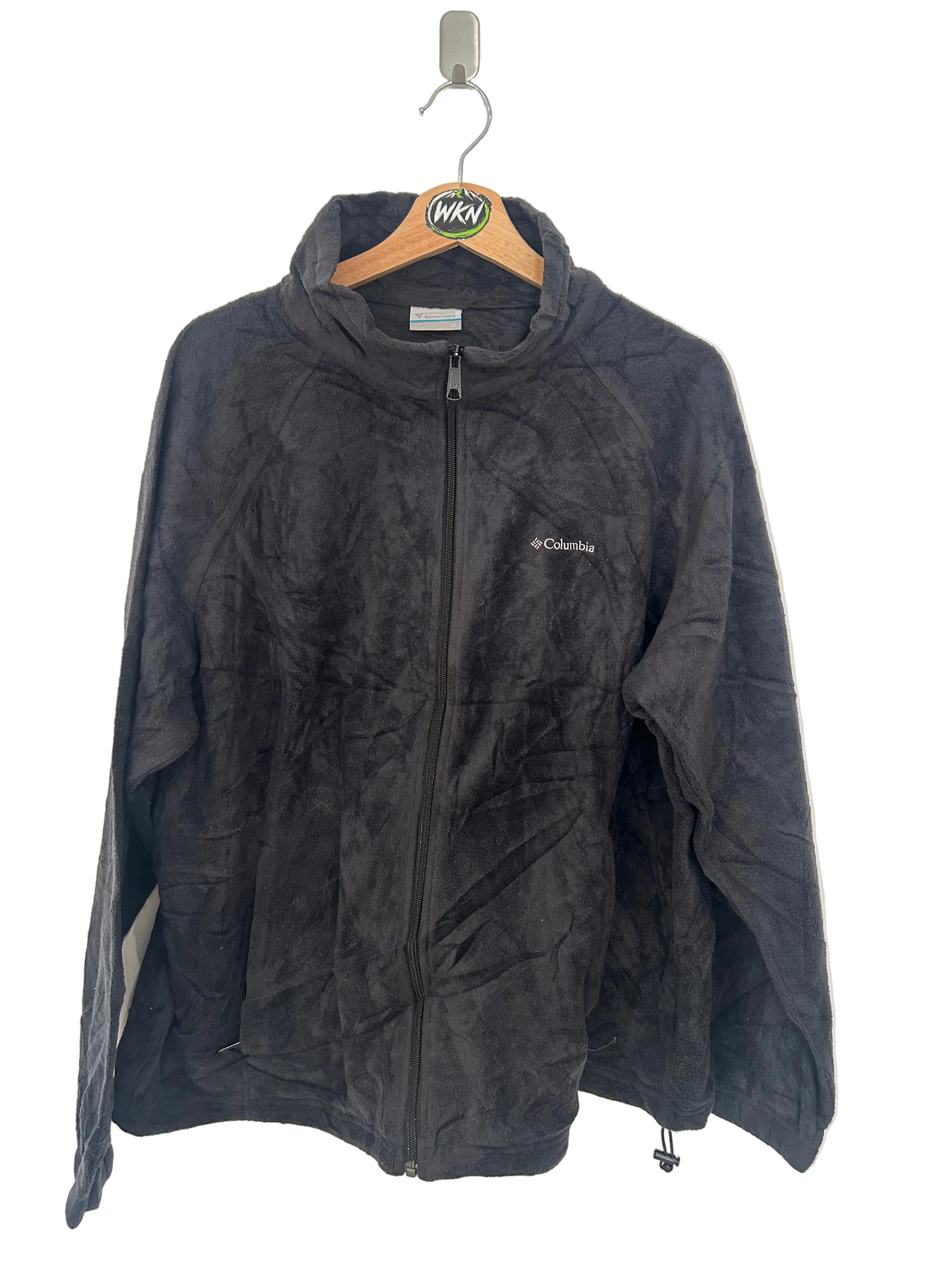 COLUMBIA FULL-ZIP HOODED FLEECE JACKET – BLACK – 2XL