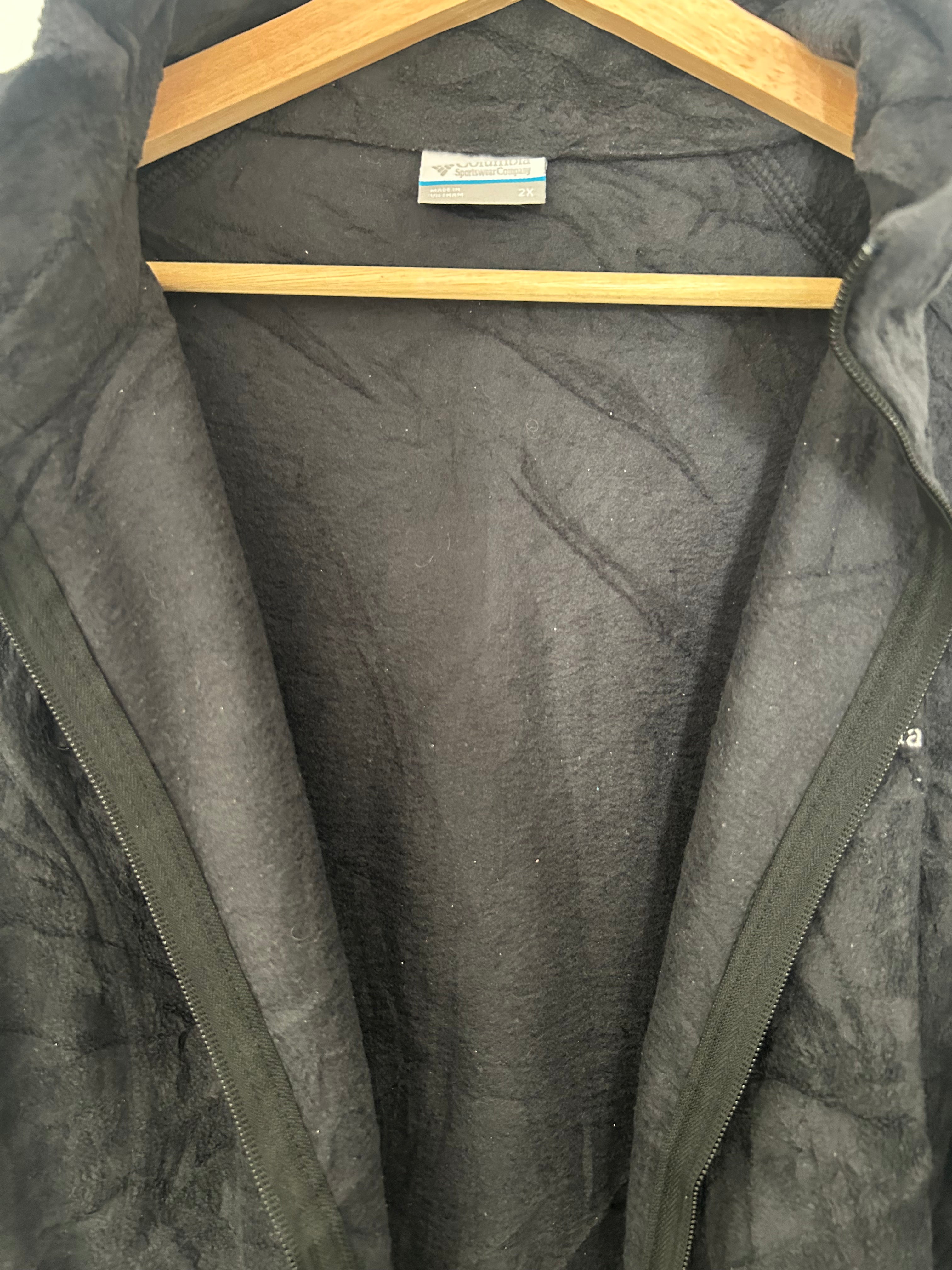COLUMBIA FULL-ZIP HOODED FLEECE JACKET – BLACK – 2XL