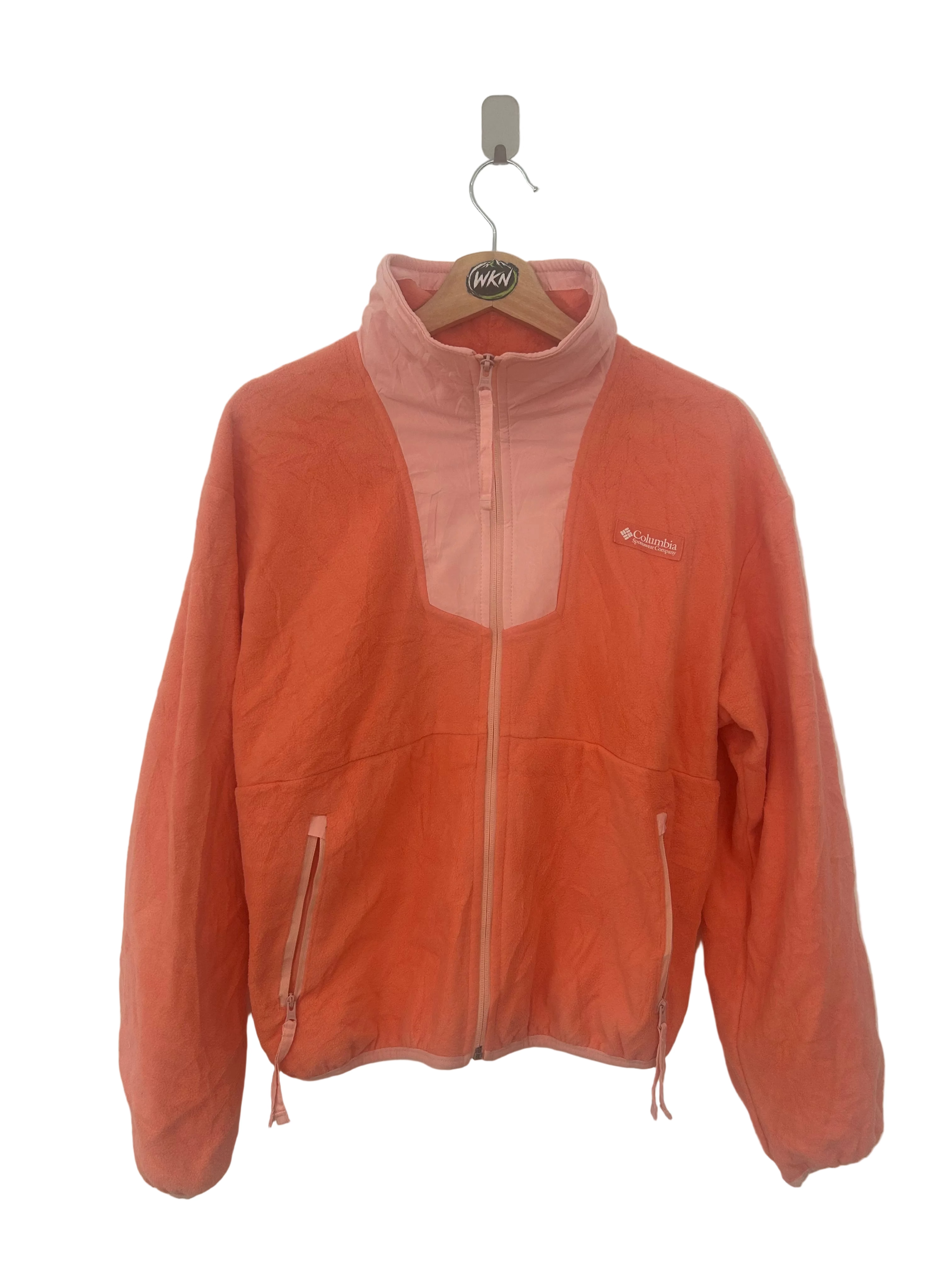 COLUMBIA WOMEN’S FULL-ZIP FLEECE JACKET – CORAL / PINK – MEDIUM