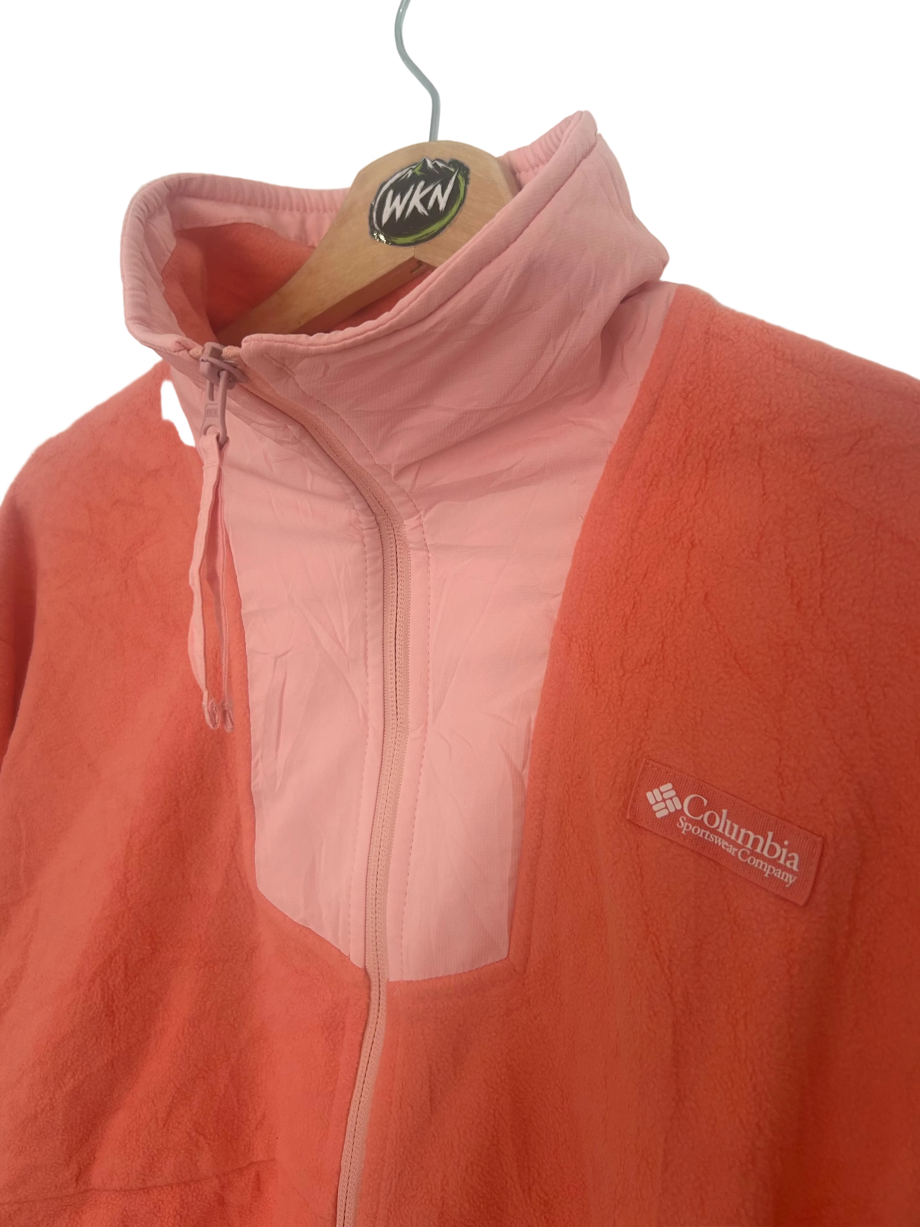 COLUMBIA WOMEN’S FULL-ZIP FLEECE JACKET – CORAL / PINK – MEDIUM