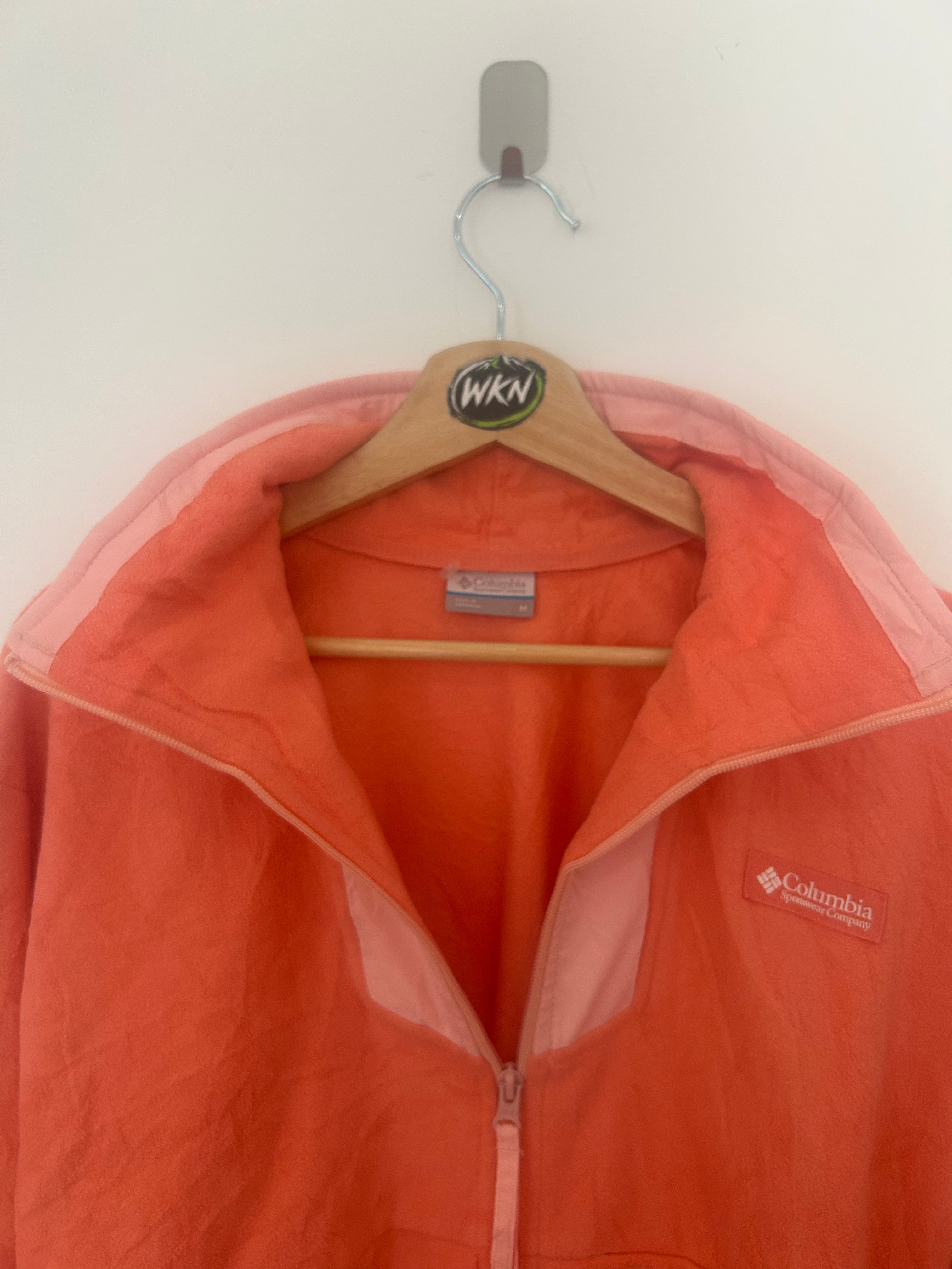 COLUMBIA WOMEN’S FULL-ZIP FLEECE JACKET – CORAL / PINK – MEDIUM