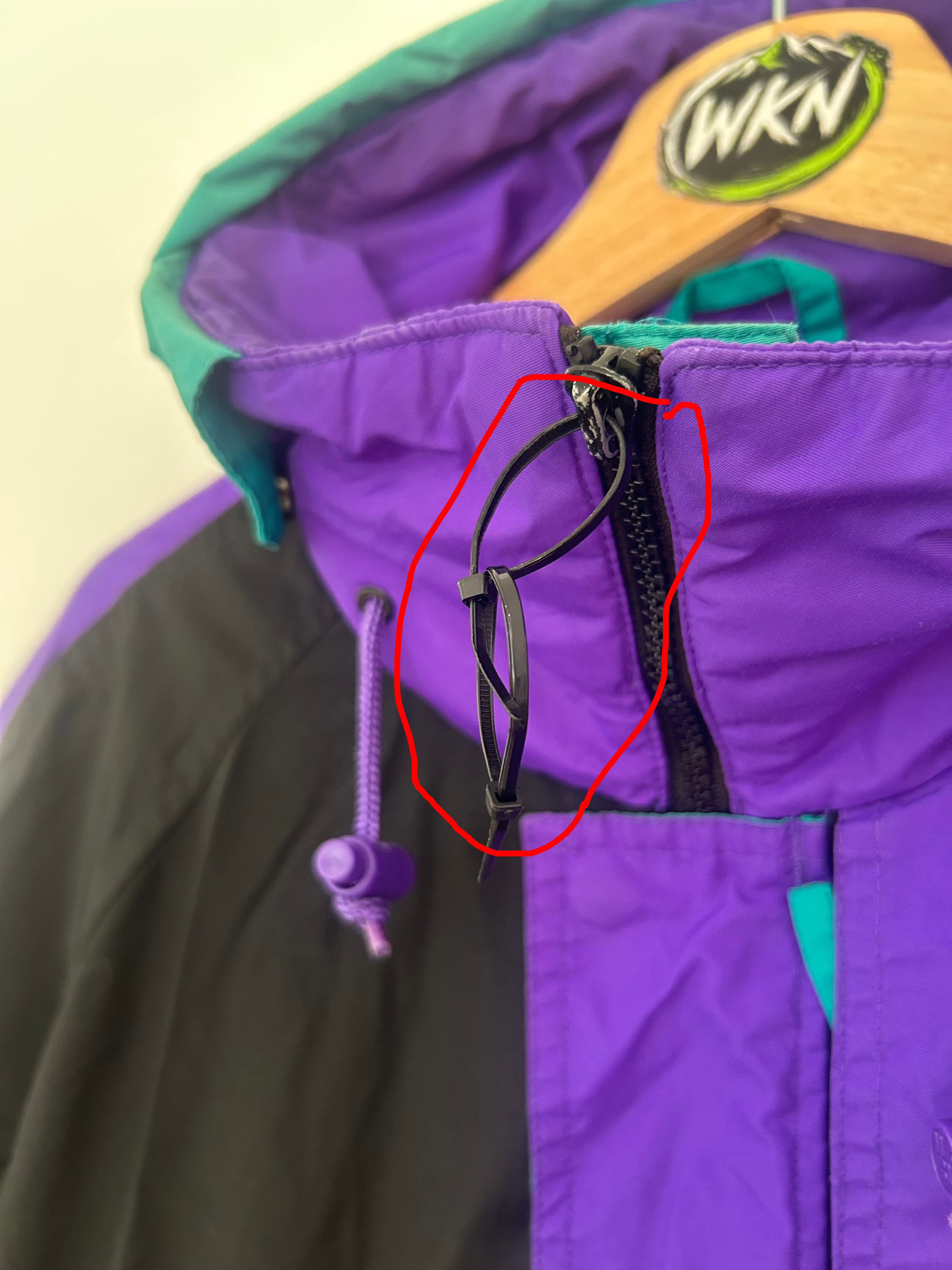 VINTAGE COLUMBIA CRITERION COLOUR BLOCK SKI JACKET – PURPLE / BLACK / TEAL