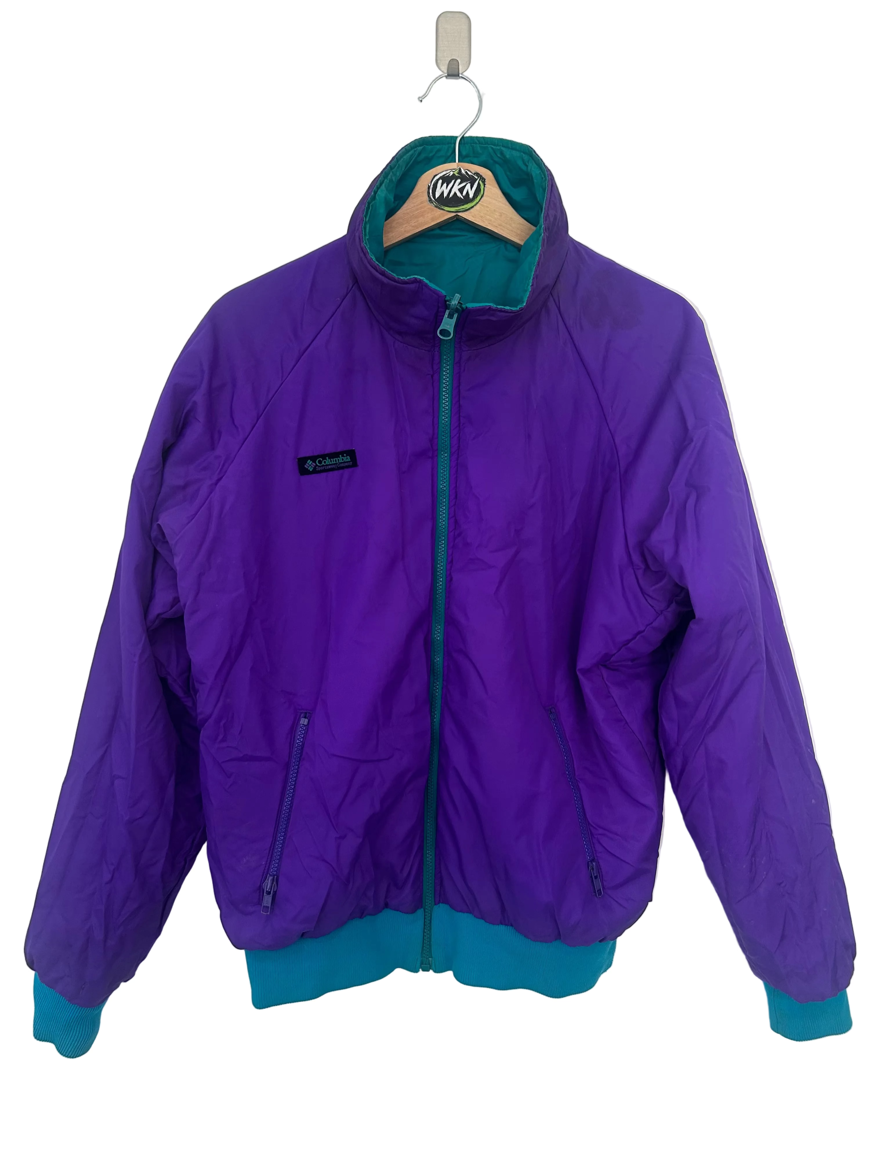 VINTAGE COLUMBIA REVERSIBLE PUFFER JACKET – PURPLE / TEAL -M-