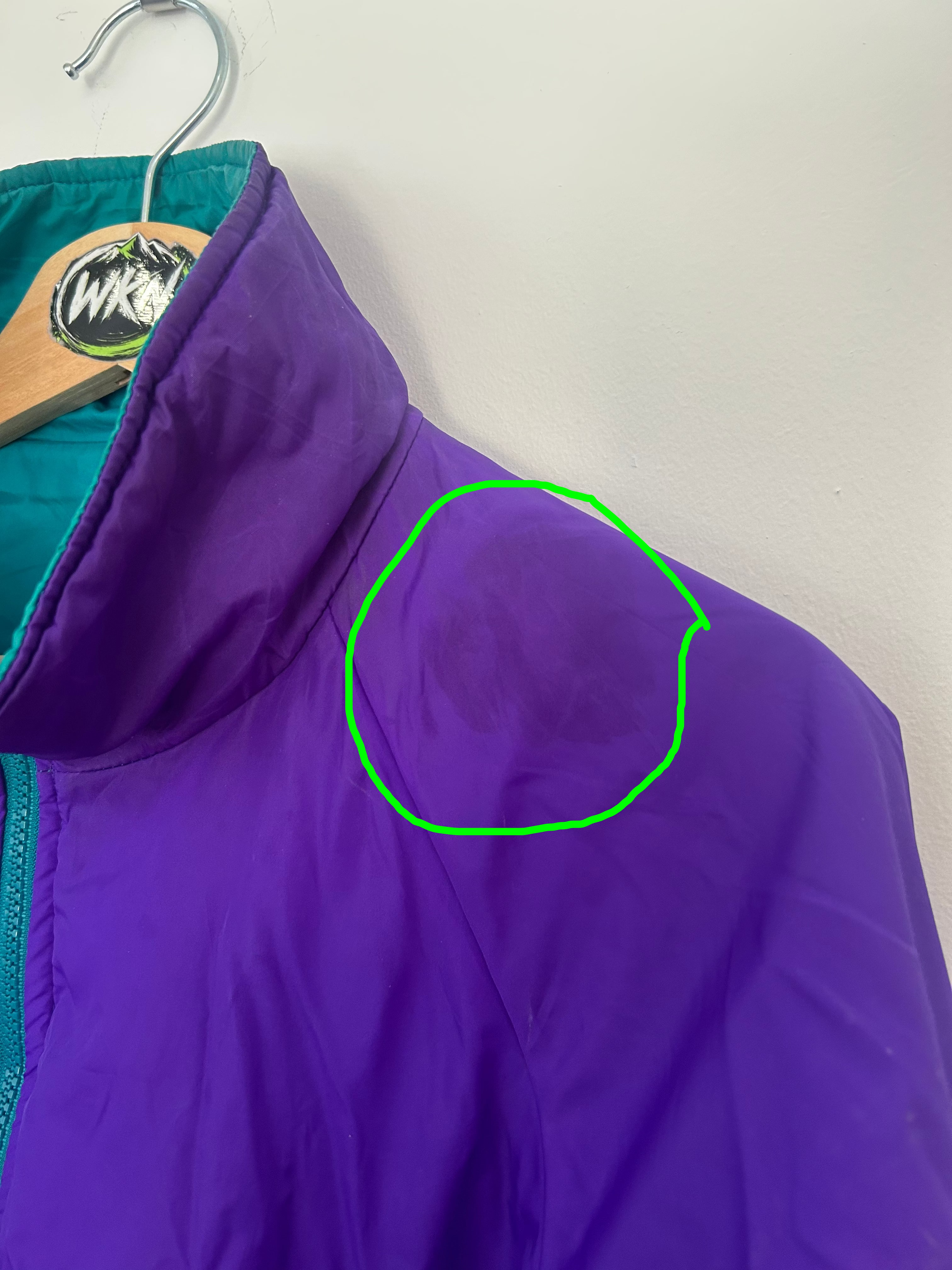 VINTAGE COLUMBIA REVERSIBLE PUFFER JACKET – PURPLE / TEAL -M-