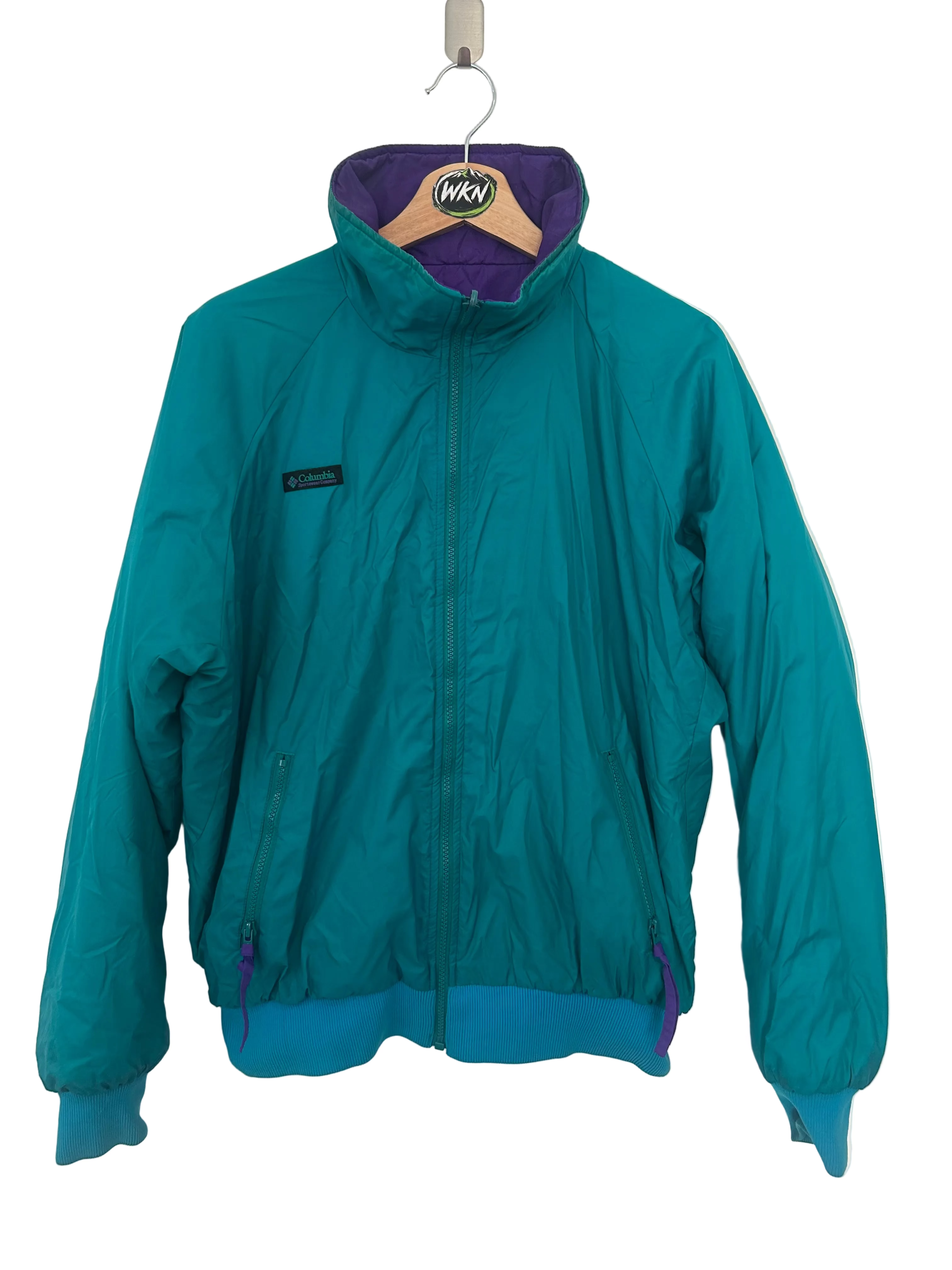 VINTAGE COLUMBIA REVERSIBLE PUFFER JACKET – PURPLE / TEAL -M-