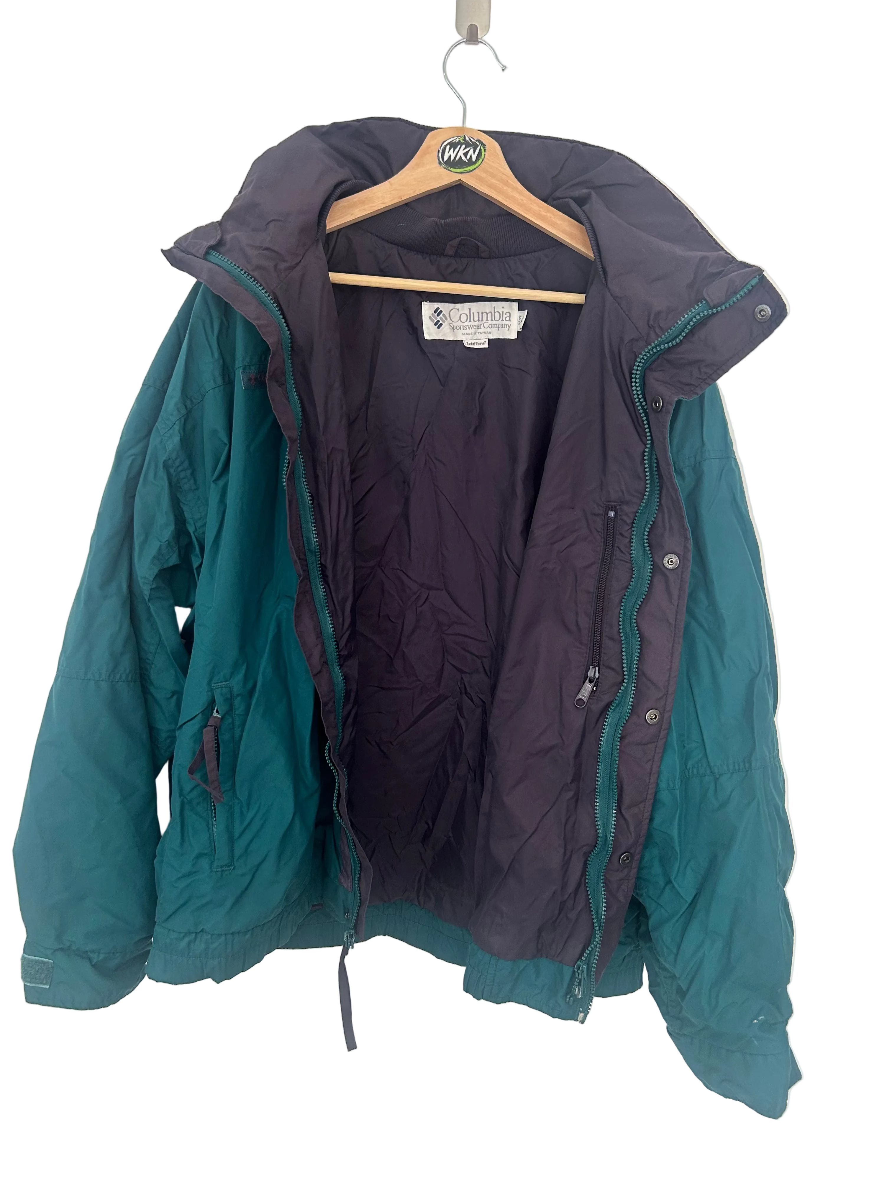 VINTAGE COLUMBIA BUGABOO JACKET – TEAL / GREY – MEN’S XL