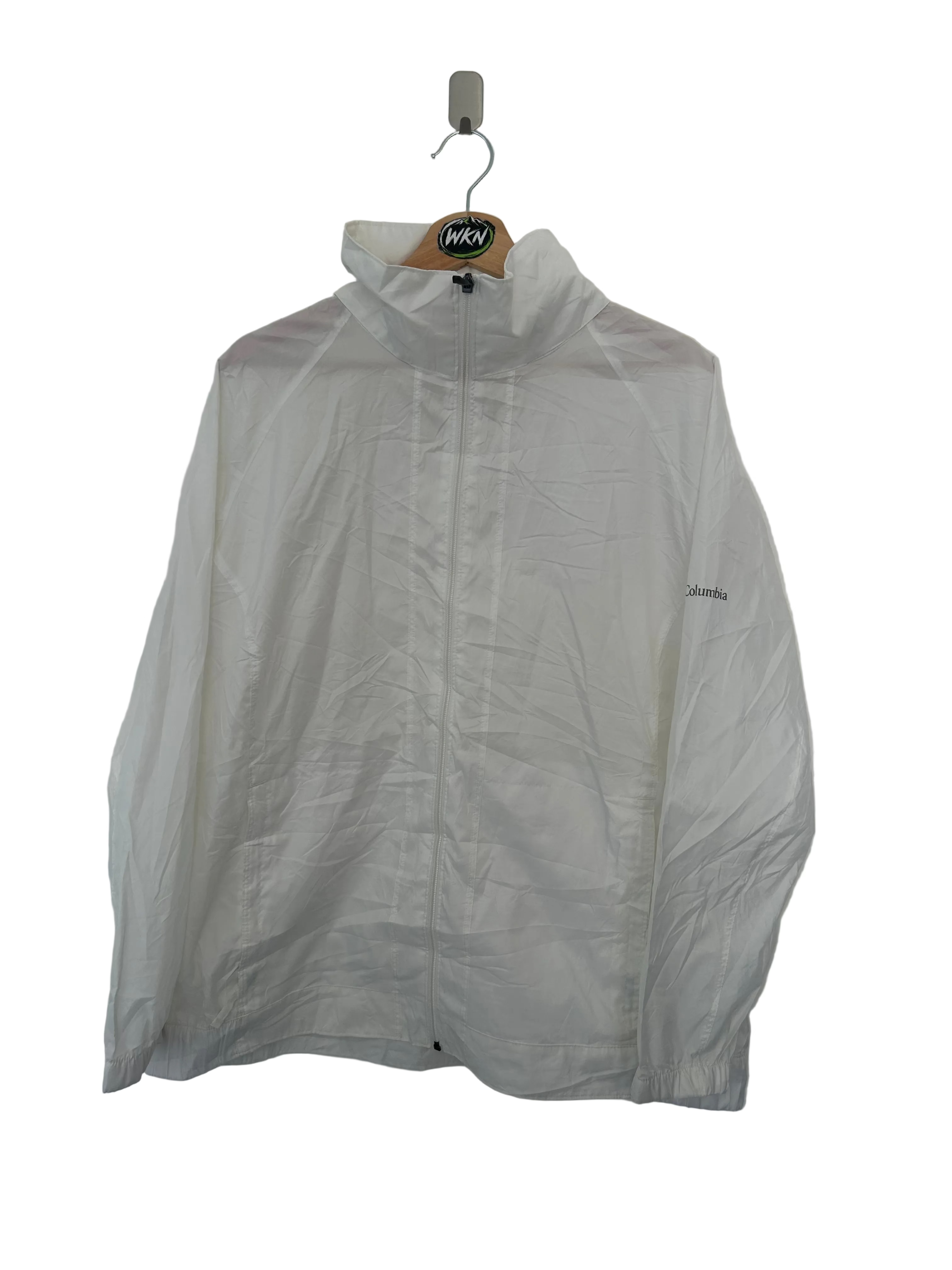 Columbia Lightweight Packable Hooded Windbreaker – White – 1X XL – Grade A
