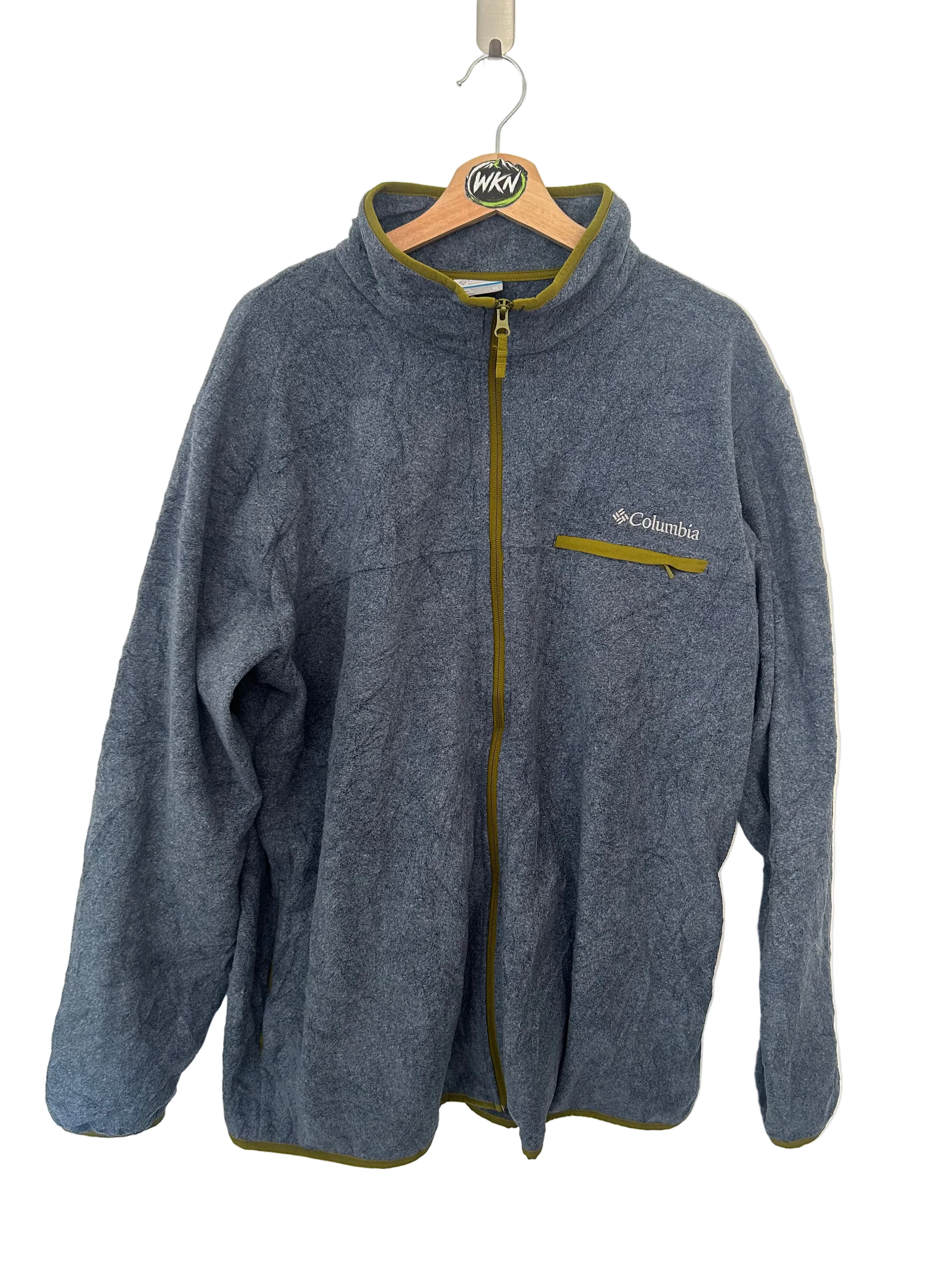 Columbia Full-Zip Fleece Jacket – Grey / Olive – Men’s XL