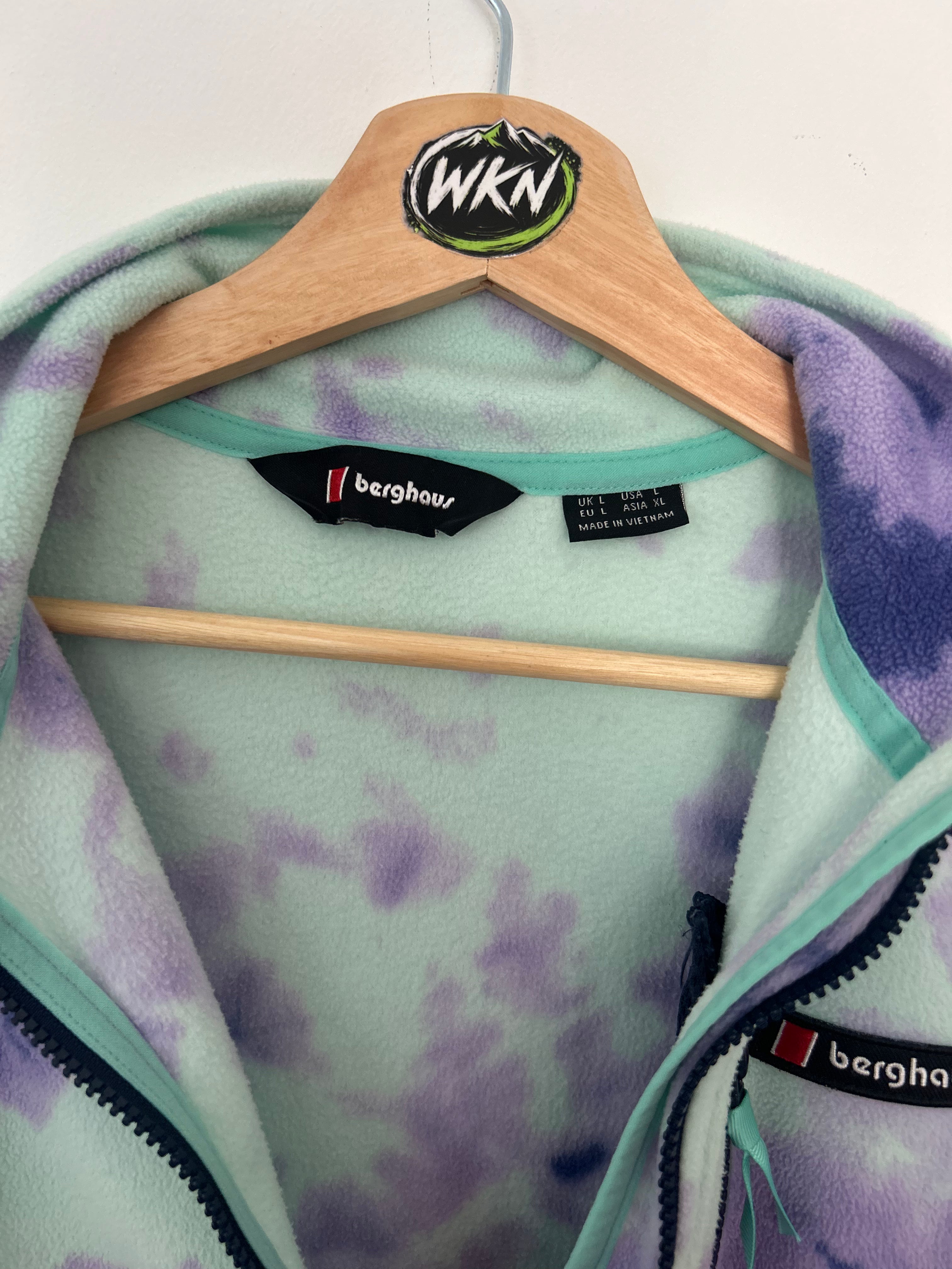 BERGHAUS TIE-DYE FLEECE – MINT / PURPLE – L-WOMENS