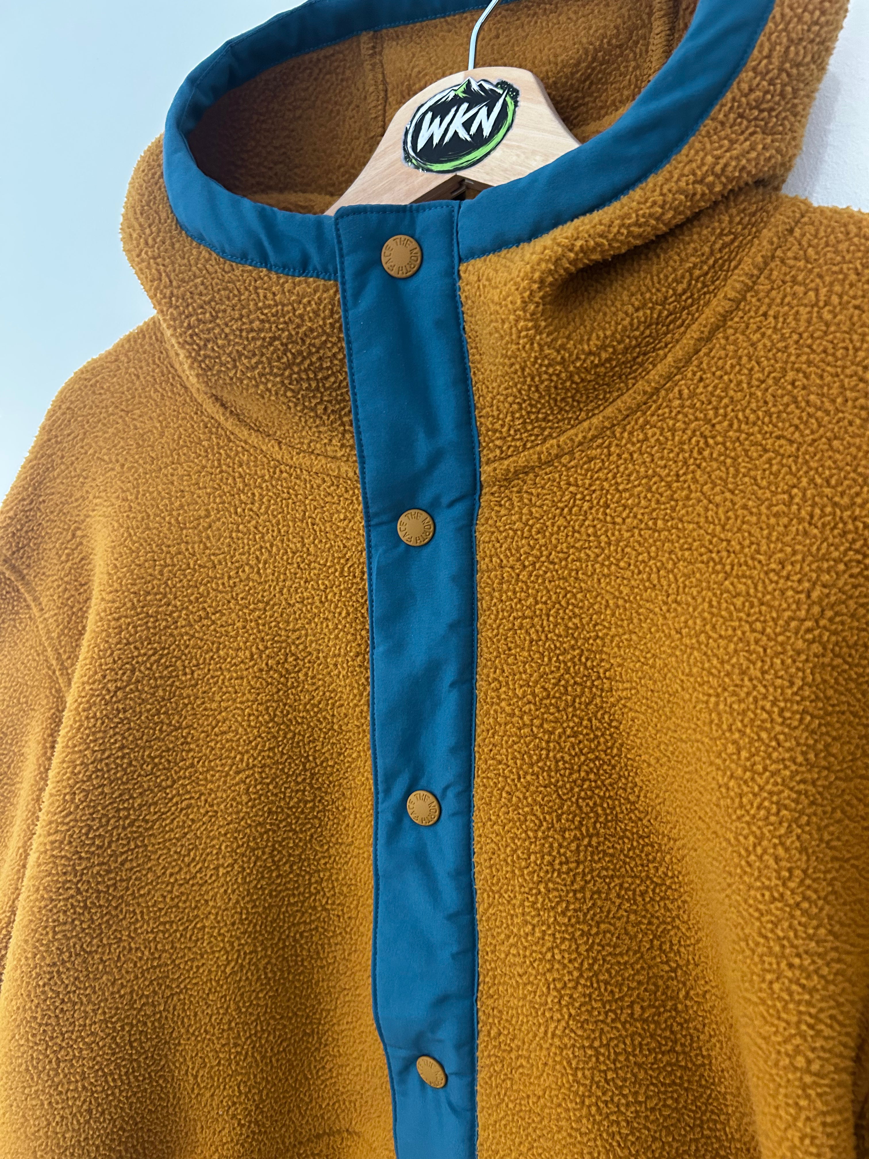 The North Face Hooded Fleece Pullover – Mustard Yellow / Blue – Men’s Large