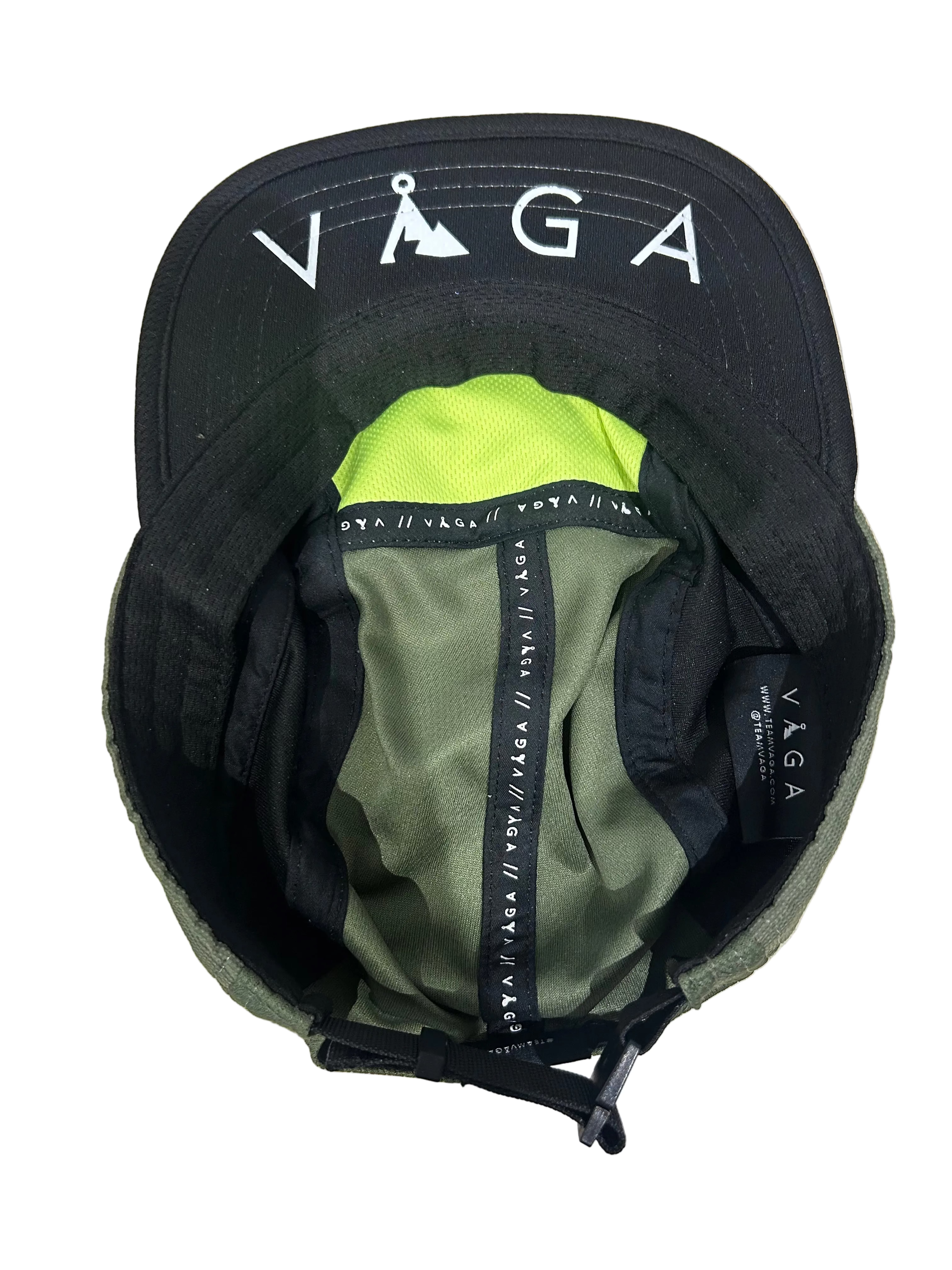 VAGA Lightweight Trail Running Cap – Khaki Green / Black