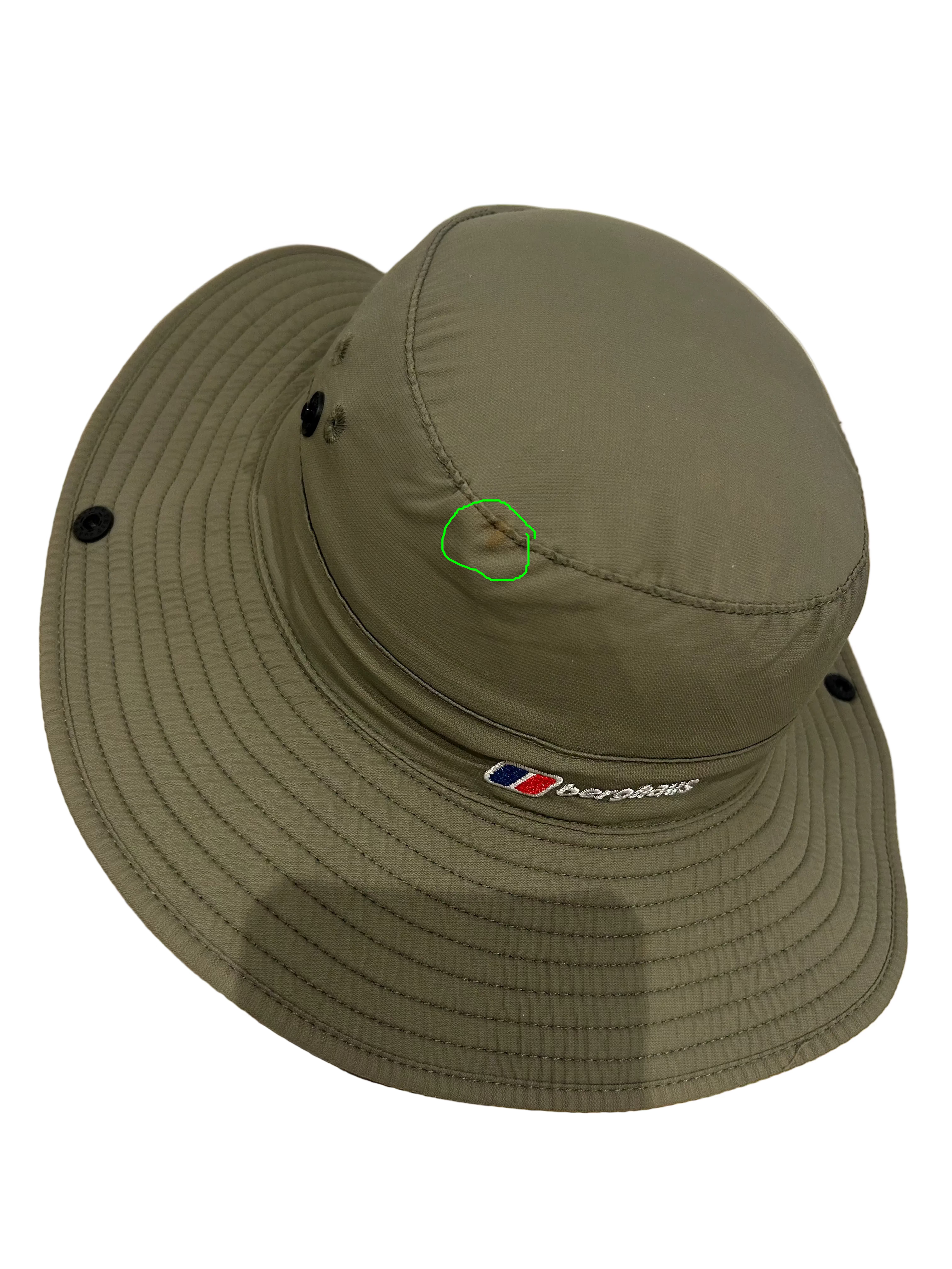 Berghaus Outdoor Wide Brim Bucket Hat – Khaki Green – S/M