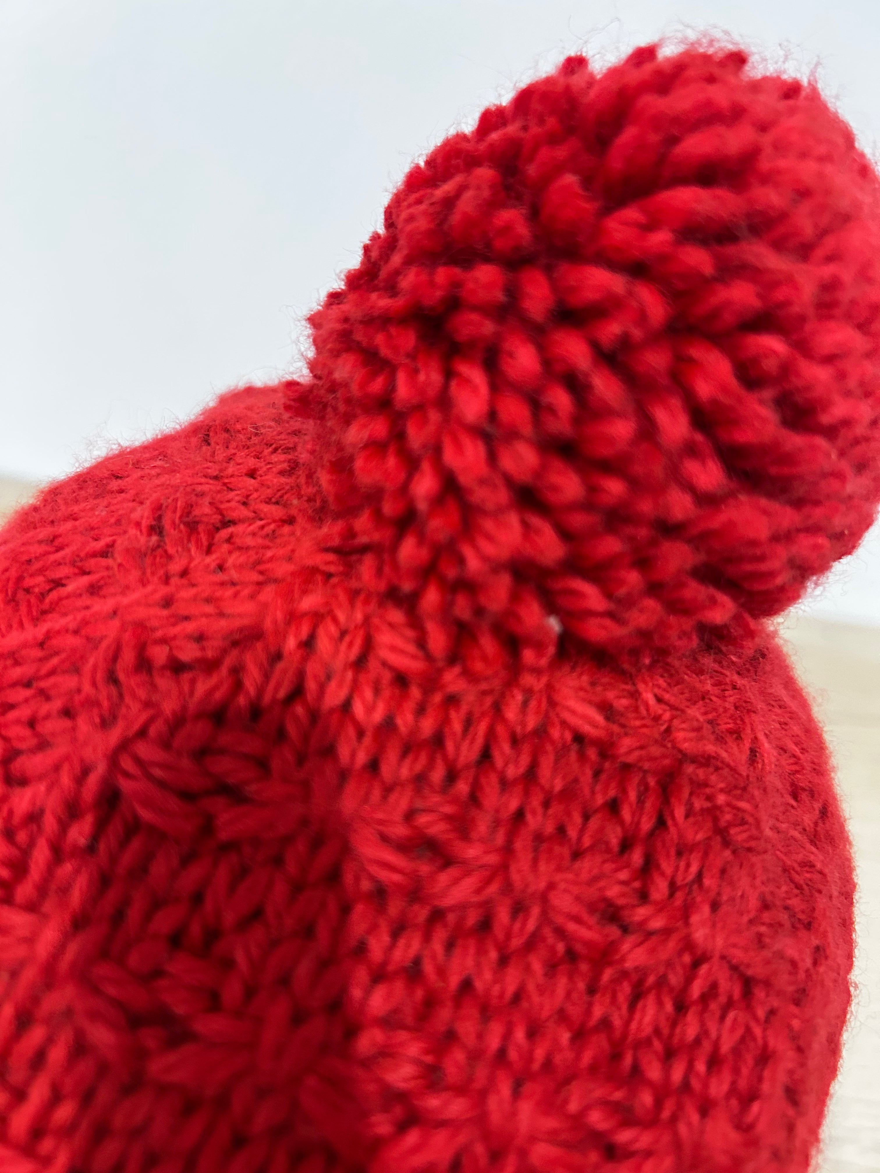 Mammut Knitted Bobble Beanie – Red