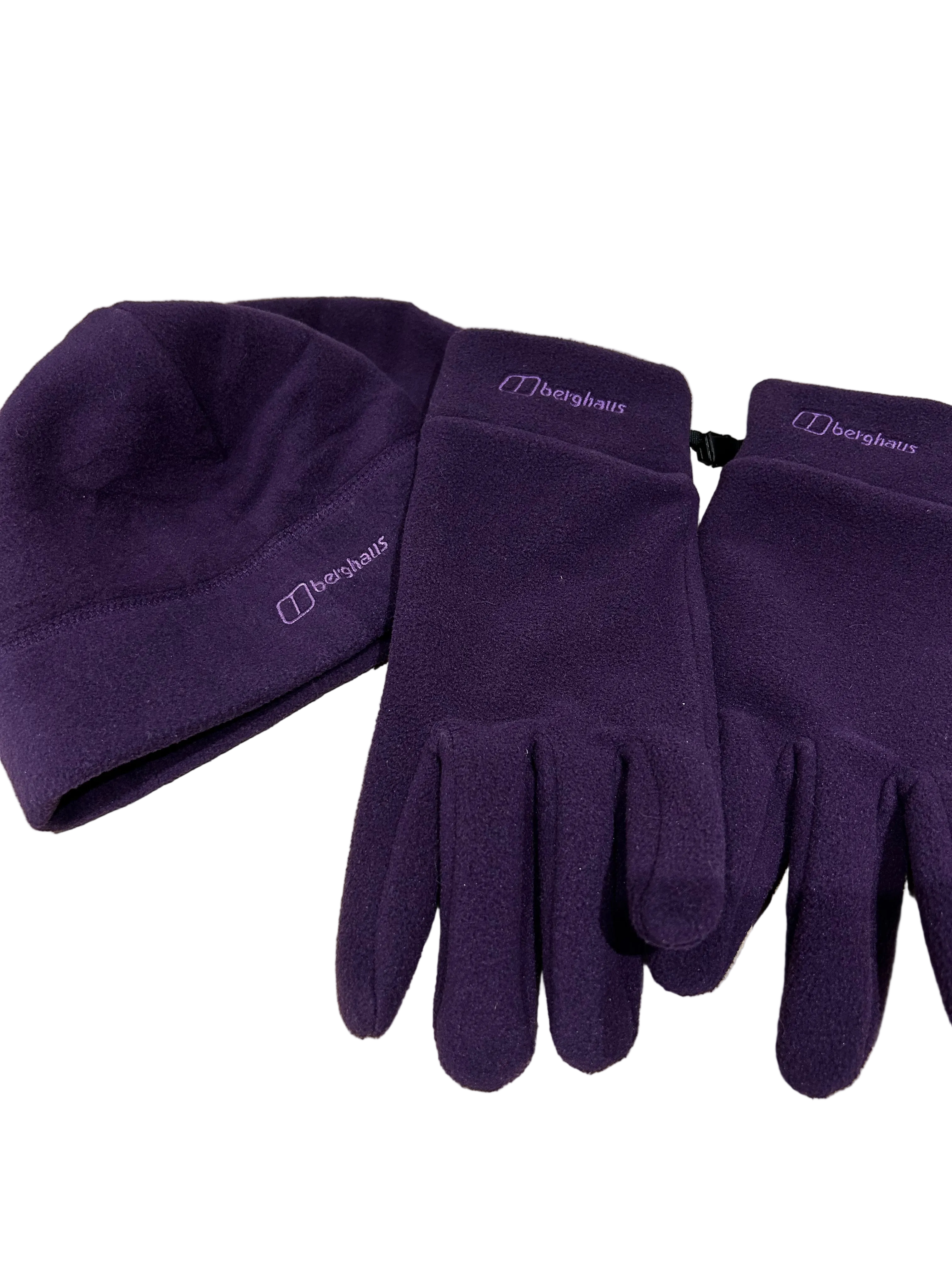 Berghaus Fleece Beanie Hat/Gloves – Purple – L/XL