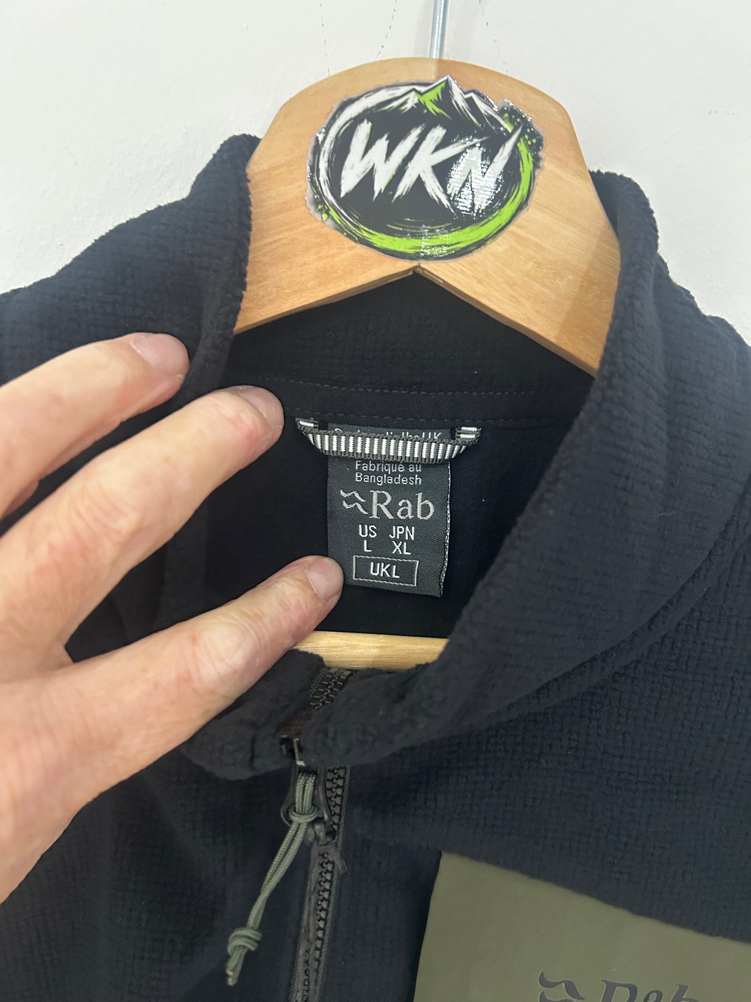 Rab Tecton 2.0 Fleece – Black / Khaki – Size Large