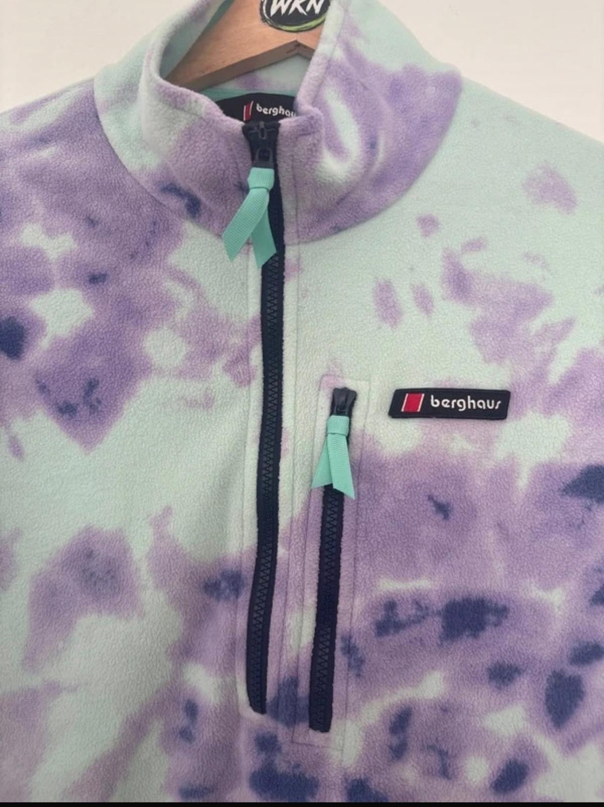 BERGHAUS TIE-DYE FLEECE – MINT / PURPLE – UK L